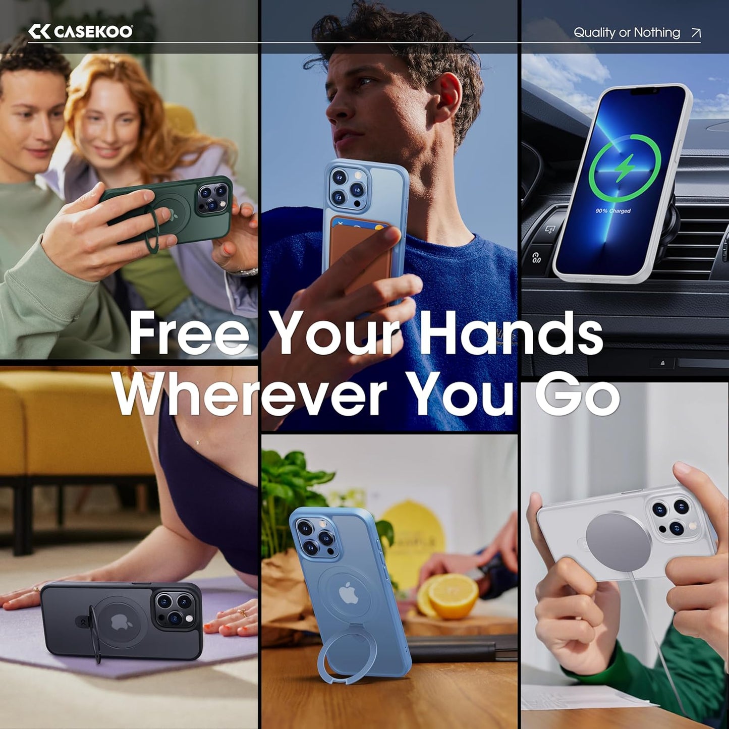 CASEKOO Designed for iPhone 13 Pro Max Case with Magnetic Invisible Stand [Military Drop Protection] [Compatible with MagSafe] Shockproof Translucent Matte Slim Promax Phone 6.7", Translucent White