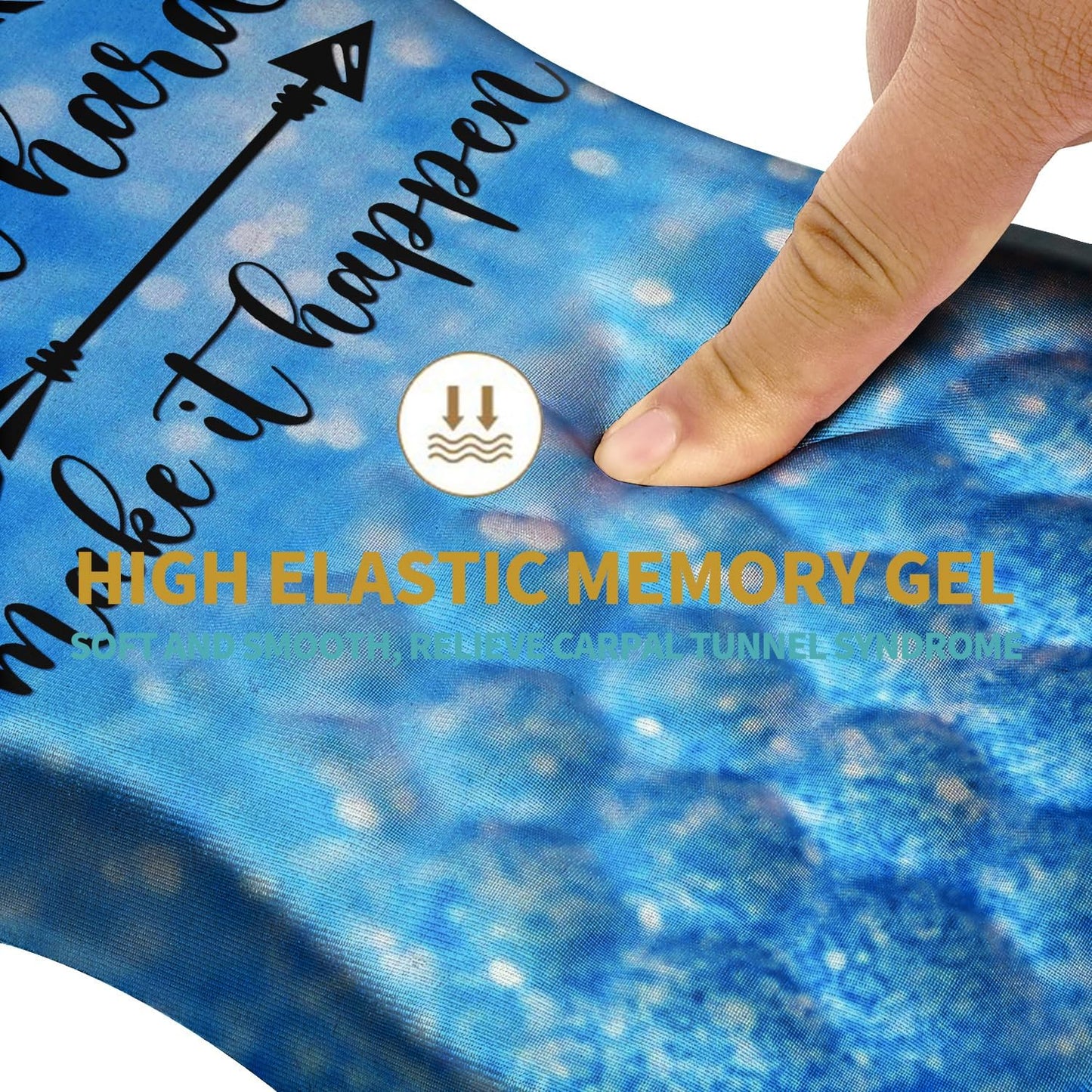 Hokafenle Ergonomic Mouse Pad Wrist Support with Massage Design, Wrist Rest Pain Relief Mousepad with Memory Foam&Non-Slip PU Base, Mouse Pads for Wireless Mouse & Desk (12x8 inch,Stay Positive)