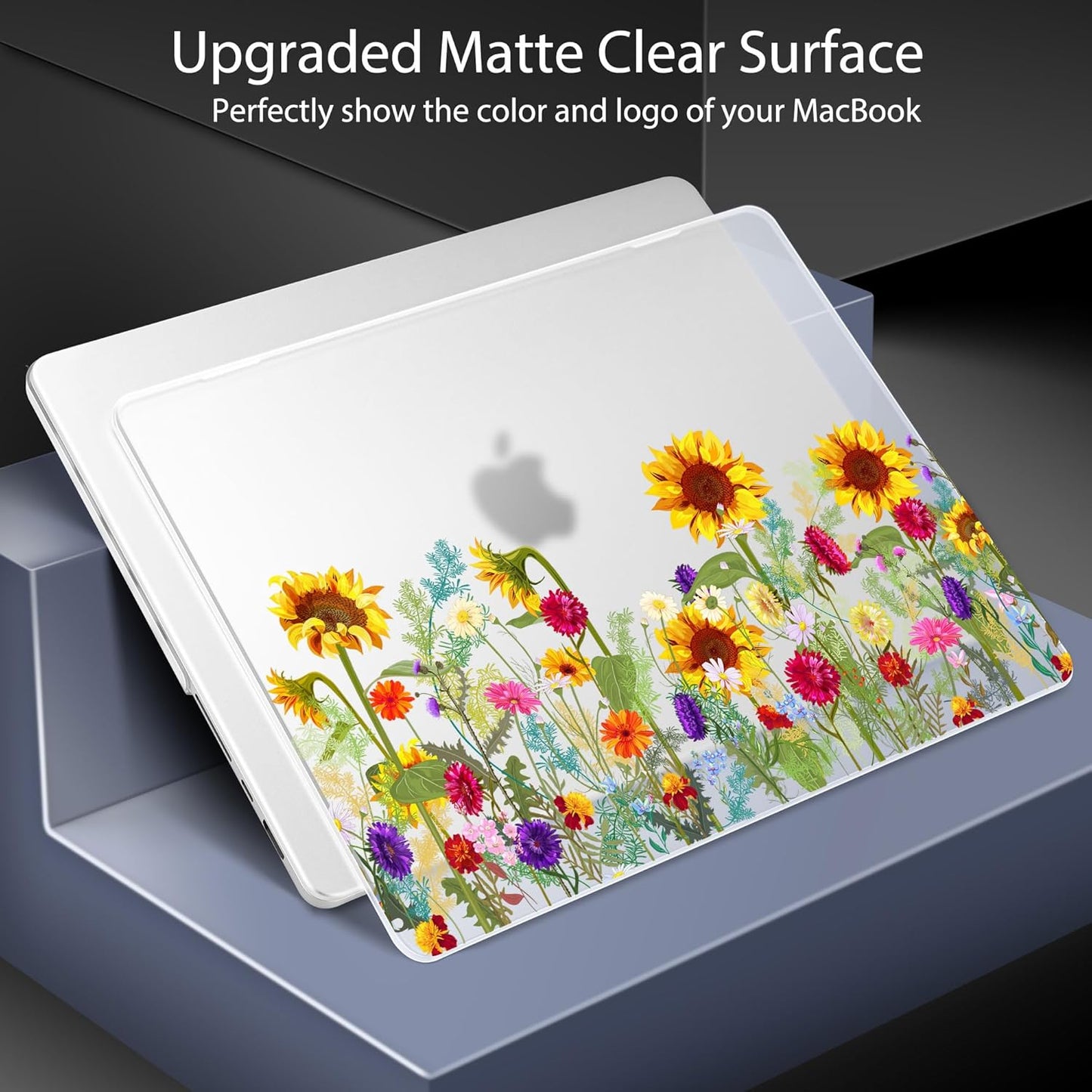 for MacBook Pro 16 inch Case 2021 2022 2023 2024 Release A3186 A3403 M4 A2991 M3 A2780 M2 A2485 M1 Pro/Max, Hard Shell Case with Screen Protector & Keyboard Cover, Sunflowers