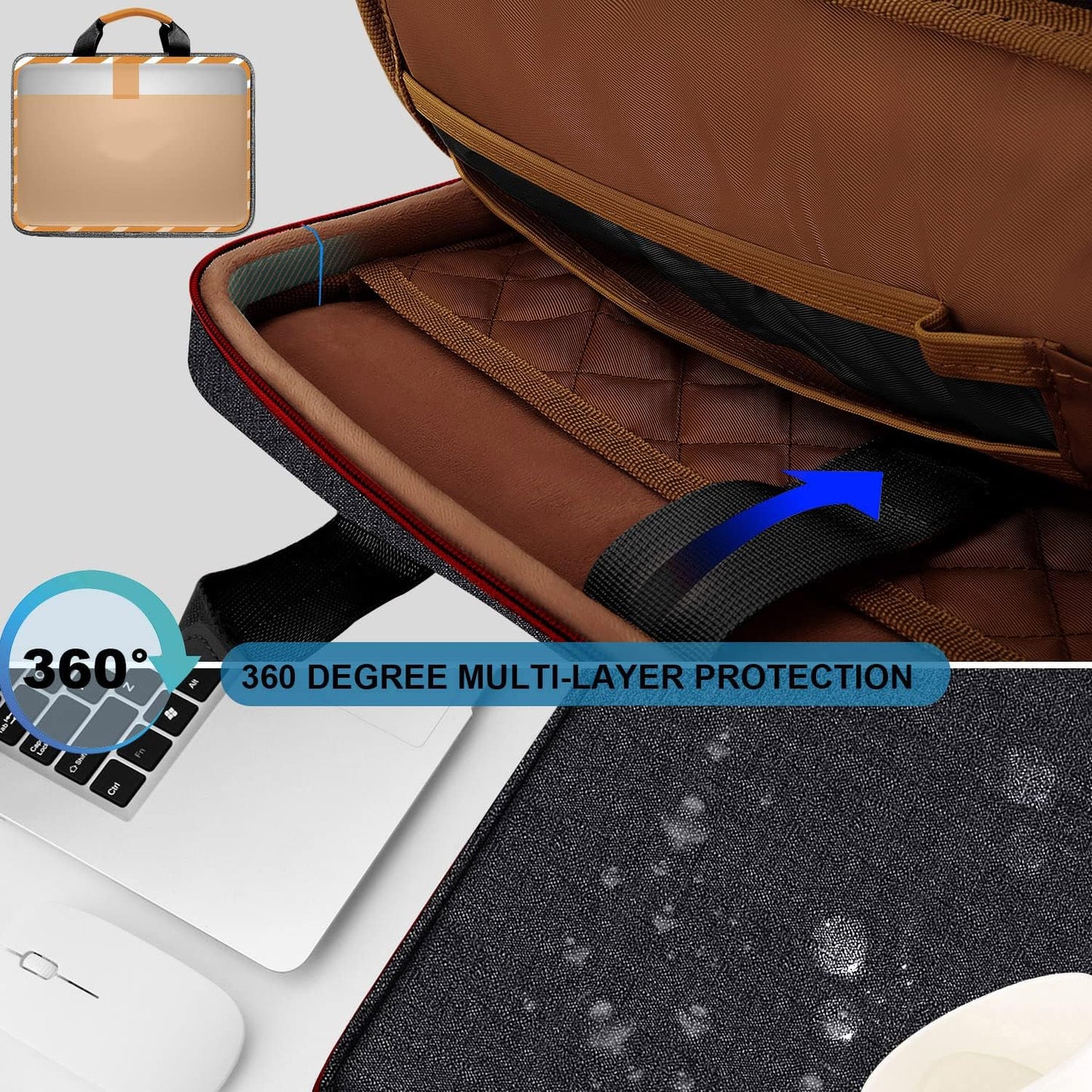 ZINZ Laptop Case Computer Sleeve Briefcase with Multi-pockets for 11.6 12.9 13 13.3 14 15 15.6 16 inch Notebooks