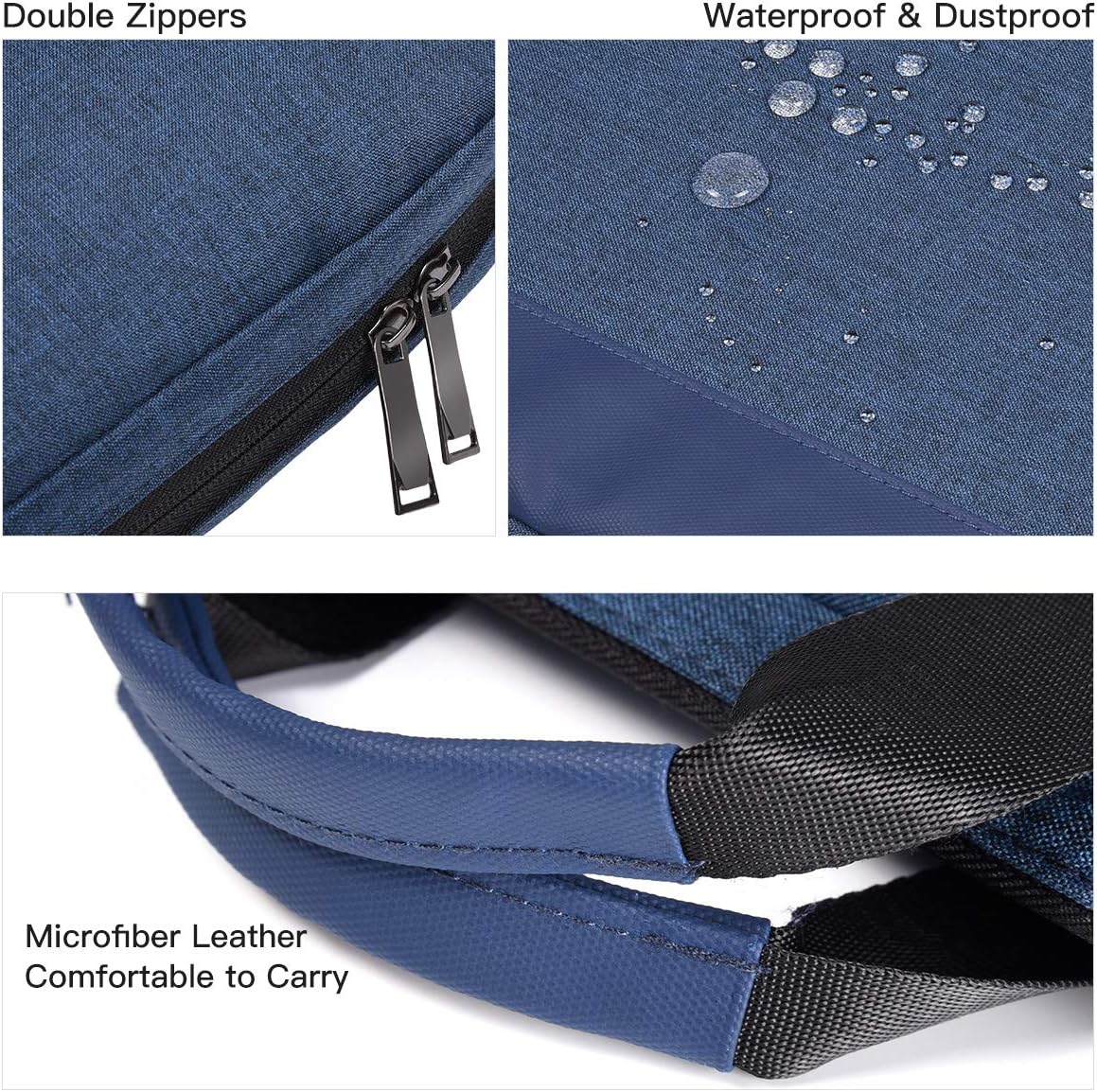 15.6 Inch Laptop Sleeve Bag, Waterproof Men Women TSA Case for Macbook Pro 16 M4 M3 M2 M1, Acer Aspire E15/Predator, Lenovo Ideapad 1 15.6, HP Envy/Victus 15.6, ASUS Dell 15 Case, Navy Blue