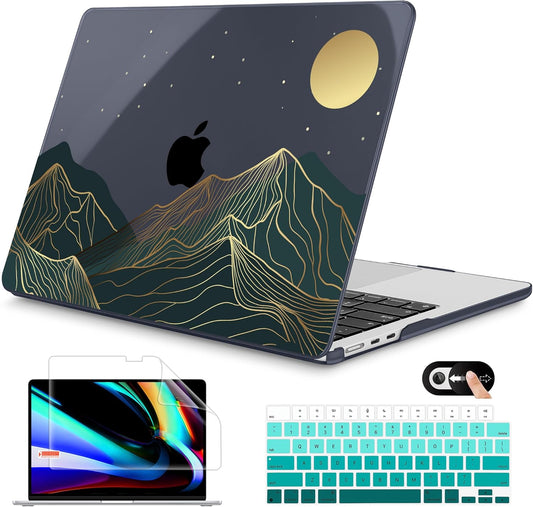 Mektron for 2025 M4 MacBook Air 13.6 Inch A3240 Case Fits 2023 A2681 M2 2024 A3113 M3 Chip with Liquid Retina Display, Printed Plastic Hard Shell Cover for MacBook Air 13.6", Abstract Mountain C112