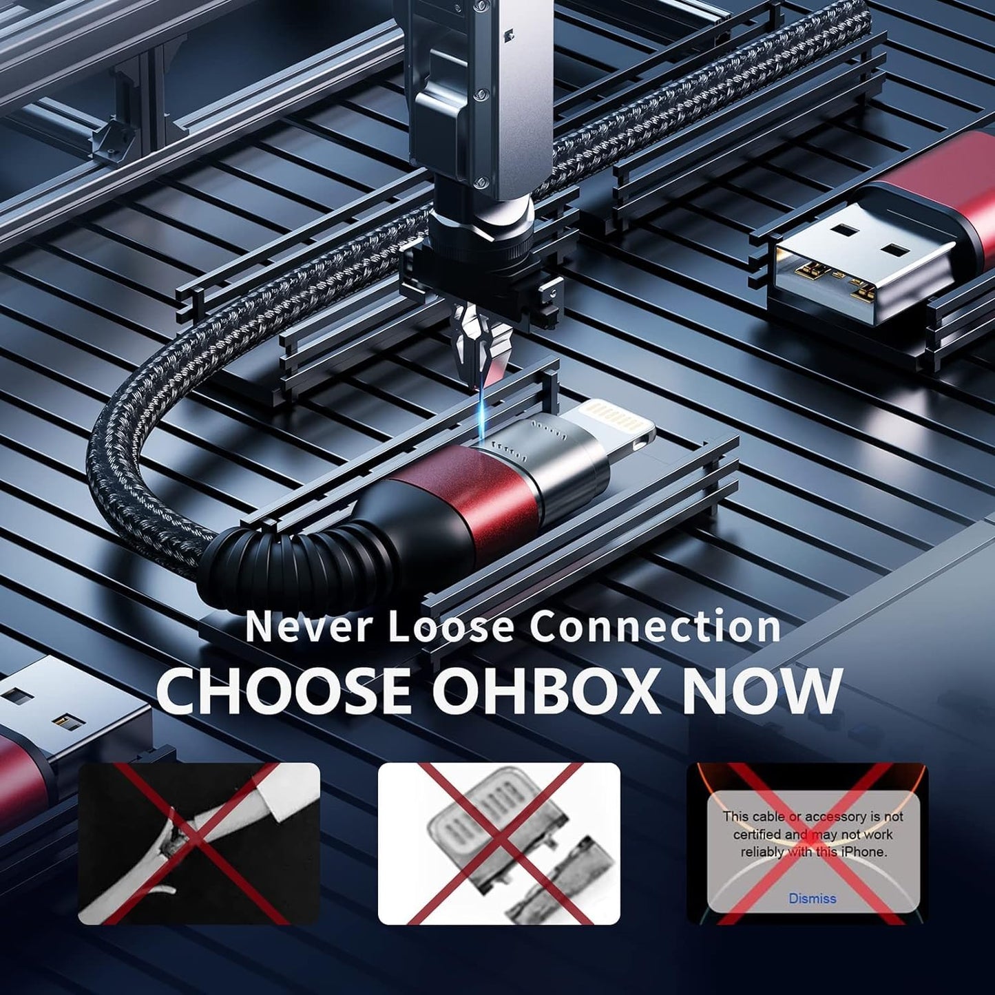 iPhone Charger 10FT Long Cable 3Pack [Apple MFi Certified] USB-A to Lightning Cable Nylon Braided Fast Charging Cord Compatible with iPhone 14/13/12/11 Pro Max/XR/XS/X/8/7/Plus/6S iPad/iPod/AirPods