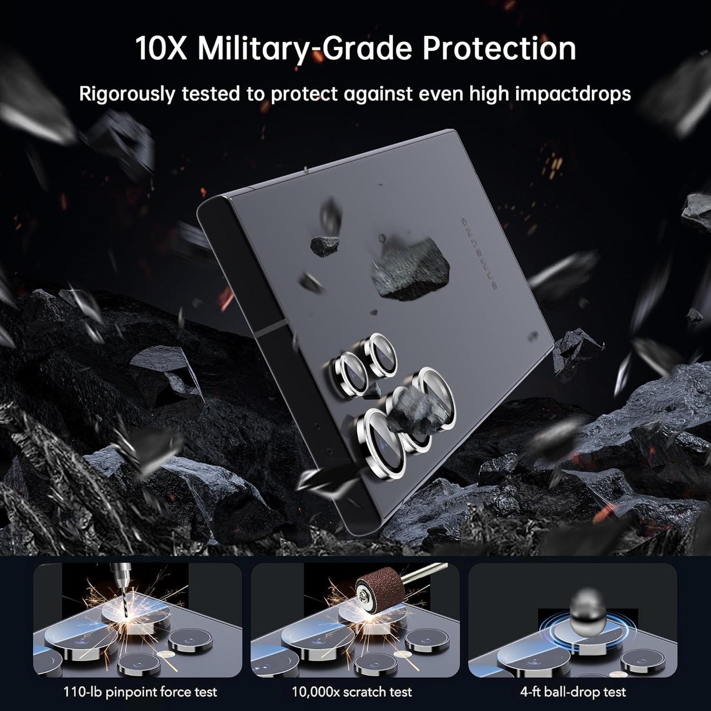 For Samsung Galaxy S25 Ultra Camera Lens Protector, Individual Lens Protector, Ultra HD 9H Tempered Glass Screen Protective Cover, Anti-scratch, Military Grade Drop Protection 2 Set. (Titanium Silver, S25 Ultra)