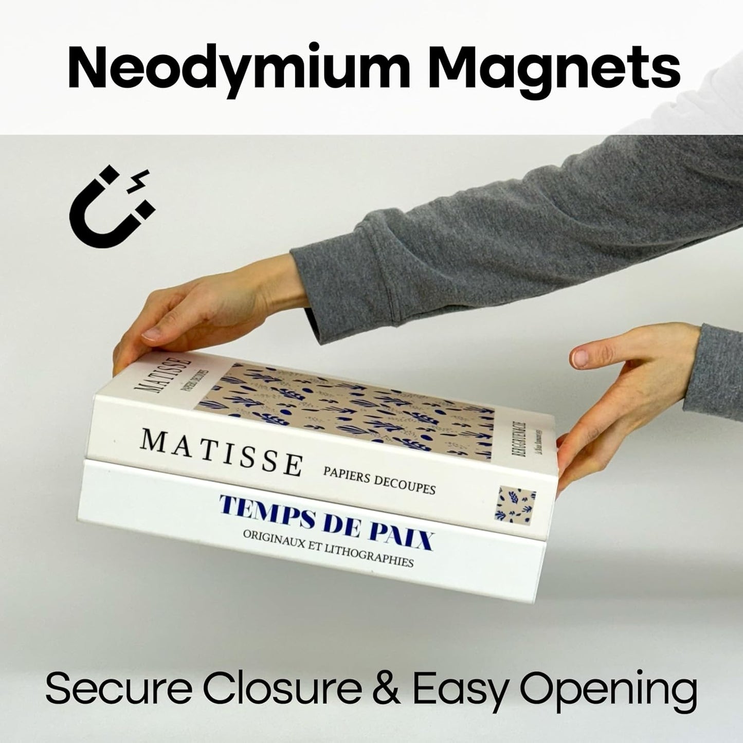 Book Shape Decorative Cable Management Box - Expandable Cable Organizer Box with Magnetic Closure for Home & Office (Small Yellow, Standard)