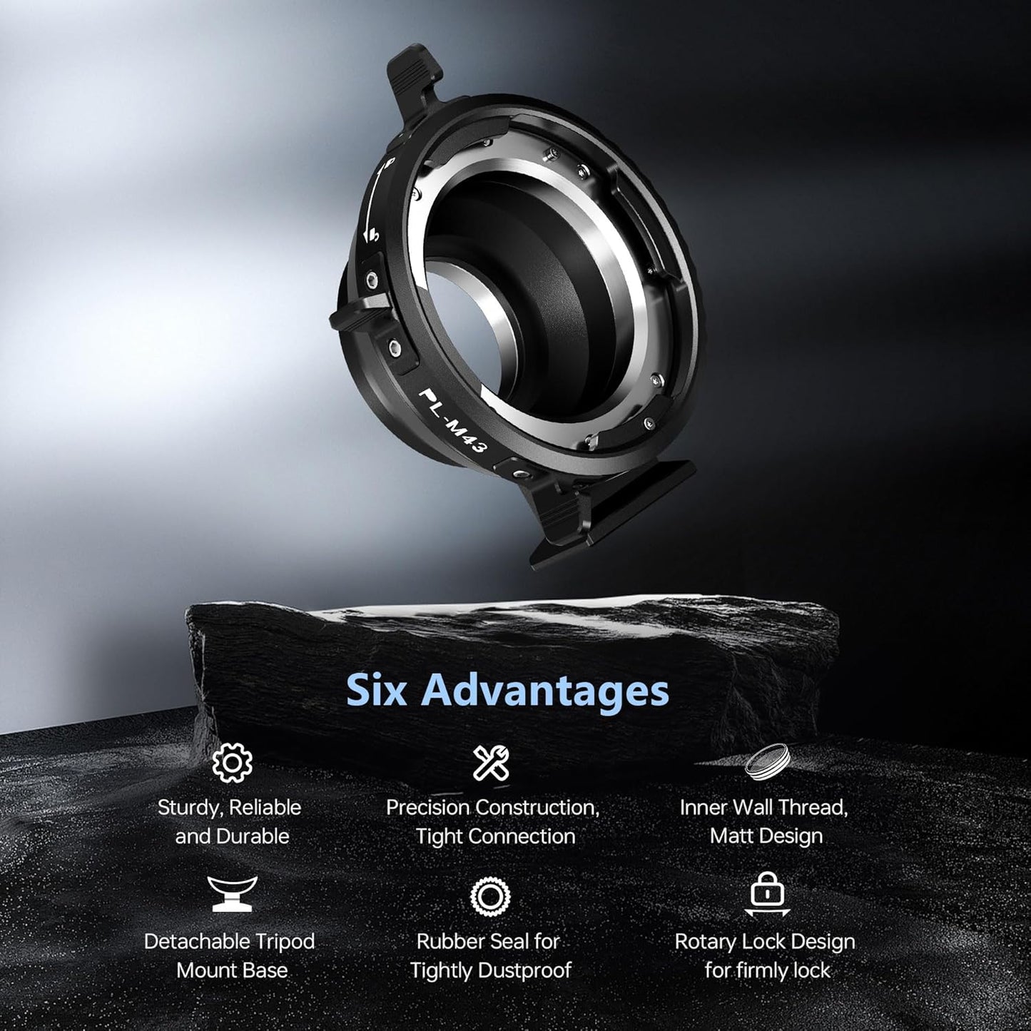 VILTROX PL-M43 Lens Adapter, Lens Converter Ring Camera Lens Mount Adapter Ring Compatible with PL Lens to M43 Series Mount Cameras Panasonic GH5,G1,GH1,GH4/Olympus EP1,EP2,EM1,EM