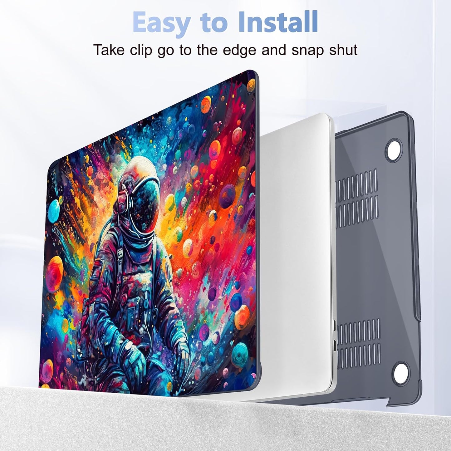 Case for MacBook Pro 13 inch with/Without Touch Bar (2016-2022, M2 A2338 M1 A2289 A2251 A2159 A1989 A1706 A1708), Hard Shell + Keyboard Cover + Dust Plug, Astronaut