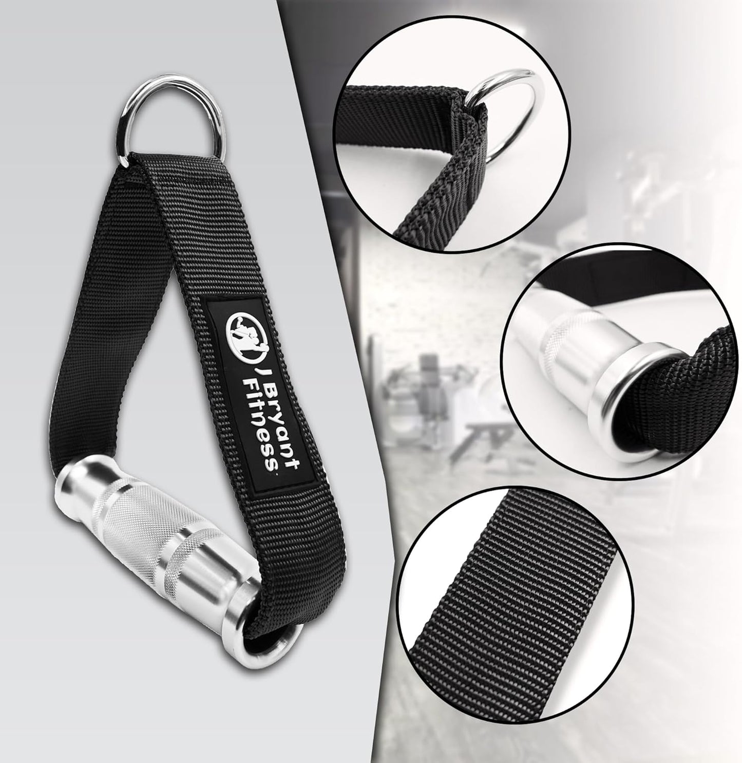 J Bryant Fitness Metal Gym Handles for Cable Machine Attachment Heavy Duty Aluminum Alloy Handle Grips Durable Workout Handles for Resistance Bands Pulley LAT Pull Down System