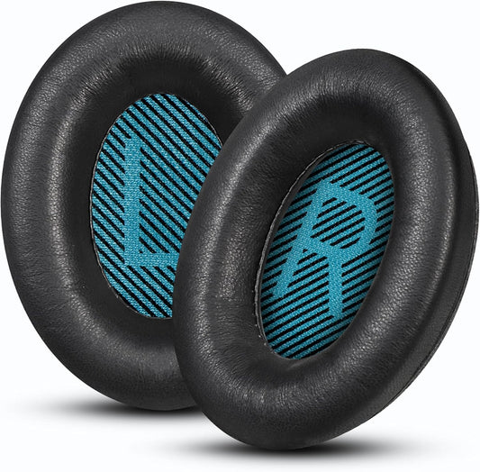 Headphones Replacement Ear Pads, Sheepskin Ear Cushions for Bose AE2/QuietComfort 15/QC25 Improved Durability, Ear Pads Cushions with High-Density Foam, Thickness and Sound Isolation -Black