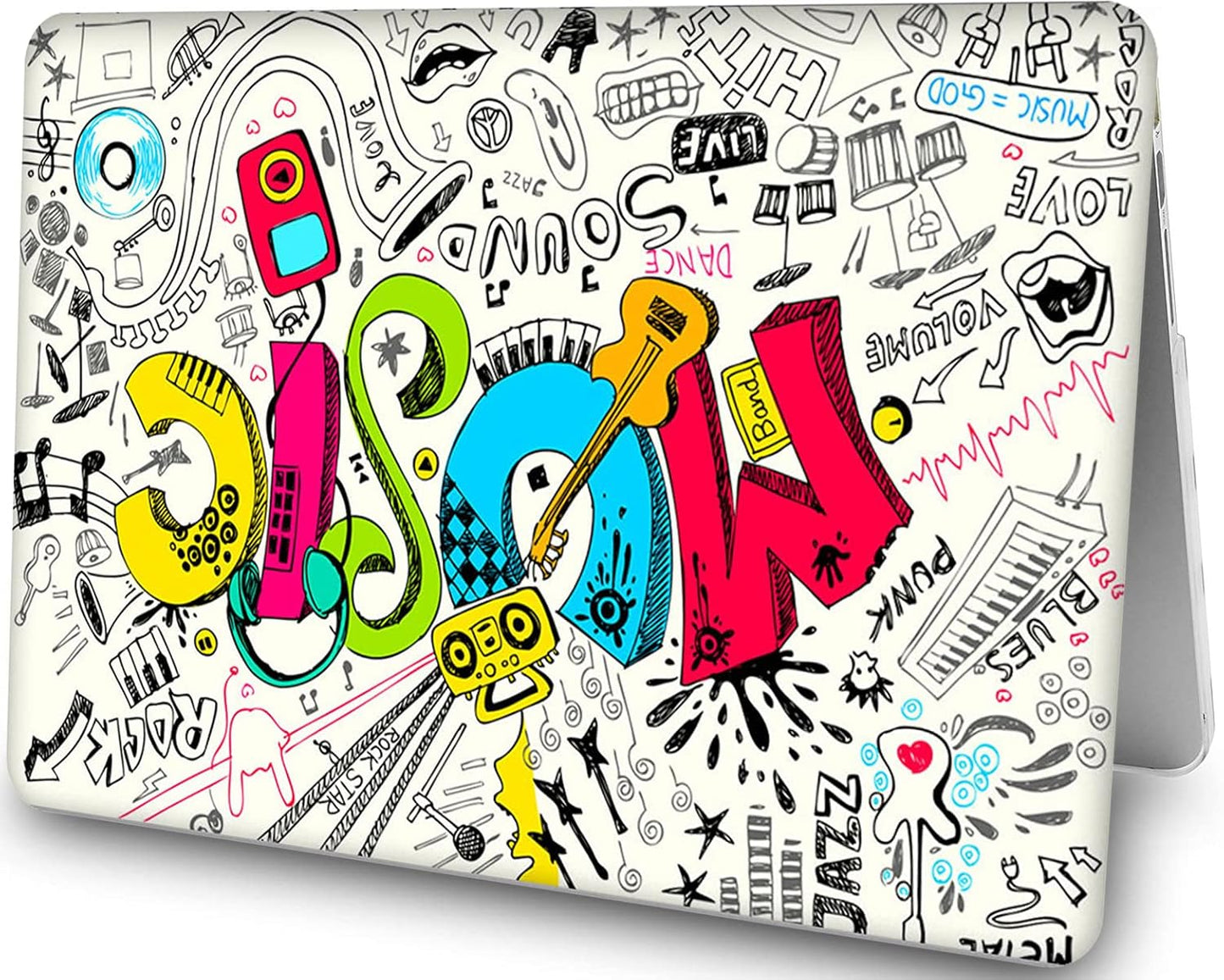 Creativity Music Laptop Shell Compatible with MacBook Air 13 Inch Case 2017 2016 2015 2014 2013 2012 2011 2010 A1466/A1369, AMCJJ Plastic Hard Cover Shell Case & Keyboard Cover &Screen Protector