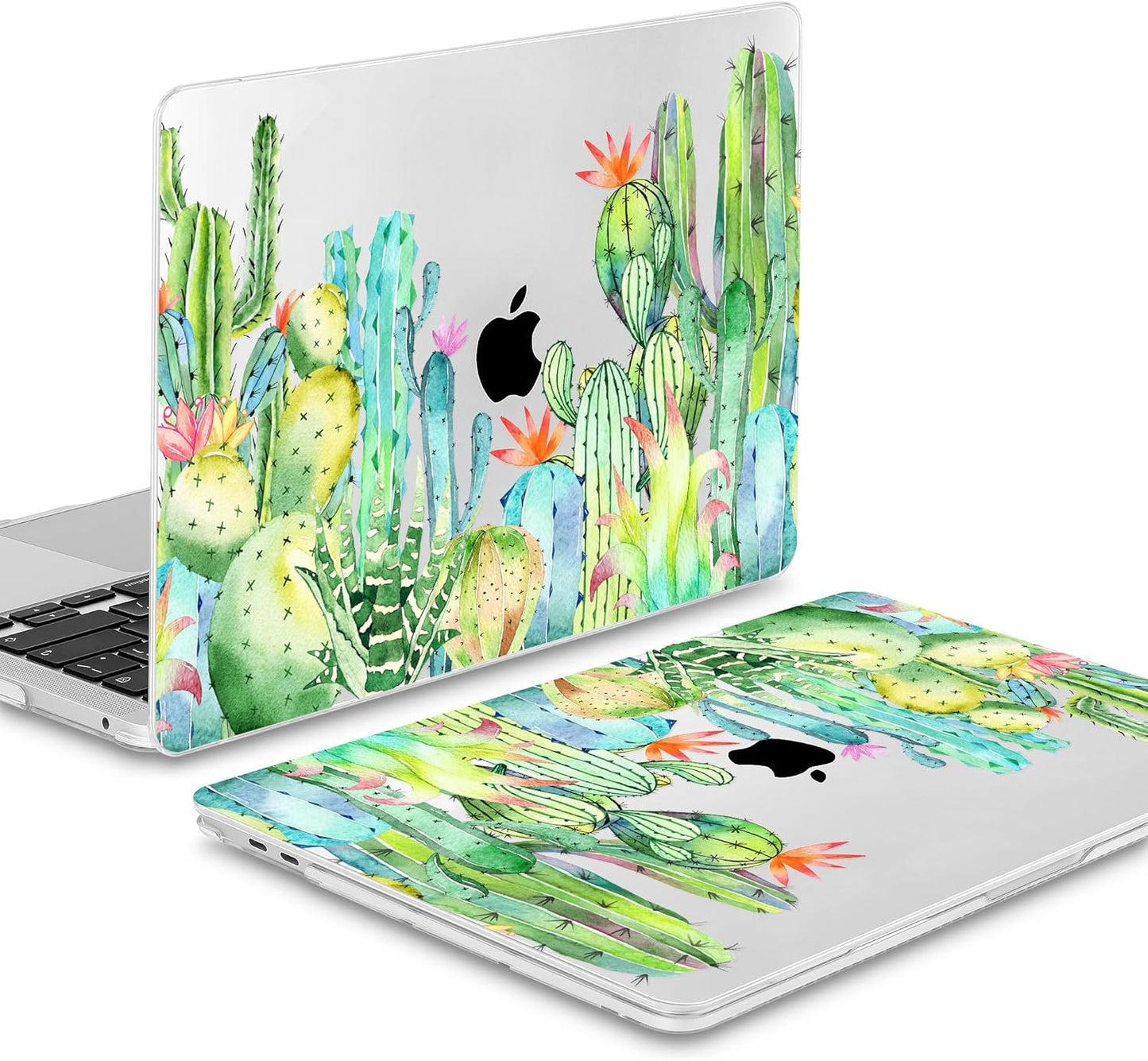 Mektron for MacBook Air 13 Case A1466/A1369 (2010-2017 Release), Snap-on Plastic Hard Shell Cover for MacBook Air 13.3 inch with Keyboard Cover,Watercolor Cactus