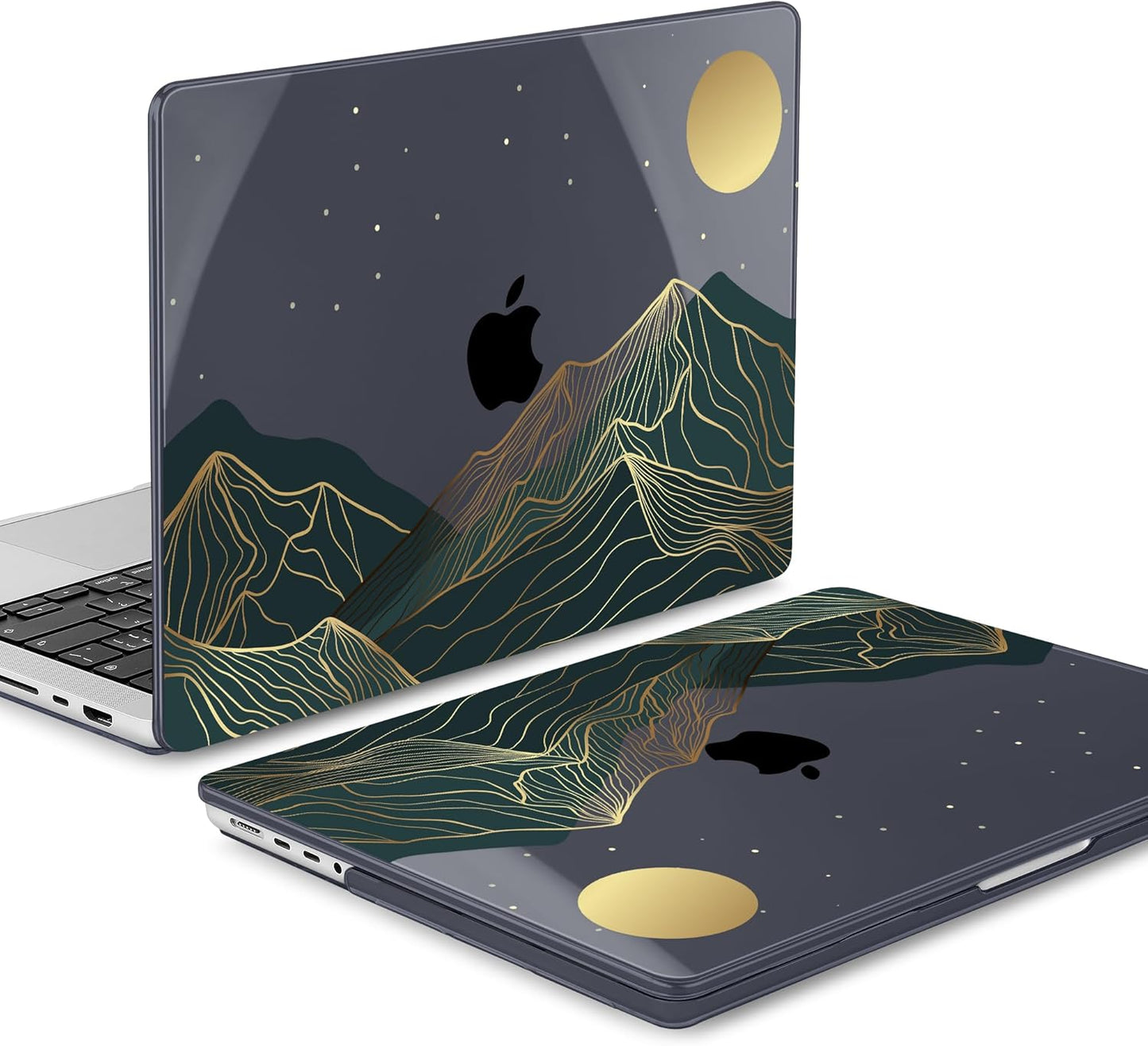 Mektron Case for MacBook Pro 16" M4 A3403 A3186 M3 A2991 M2 A2780 M1 A2485 (2021/2023/2024) Pro/Max with Touch ID, Hard Shell Plastic Laptop Cover Keyboard Cover, Abstract Mountain C112