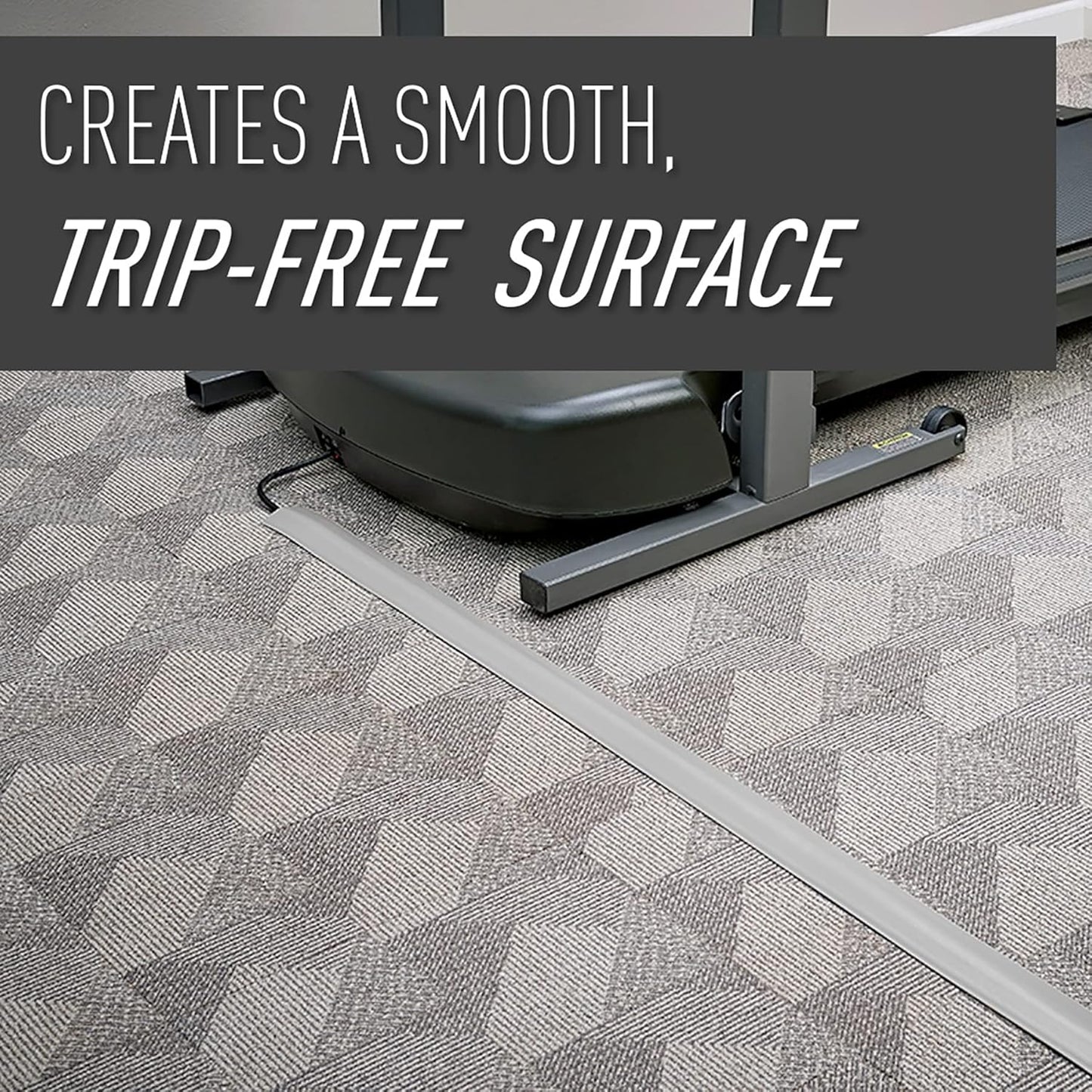 C2G Wiremold Floor Cord Management Kit, Corduct, Cord Protector, Wire Organizer and Hider, Rubber Cable Cover and Concealer, Gray, 5 Feet, CDG-5