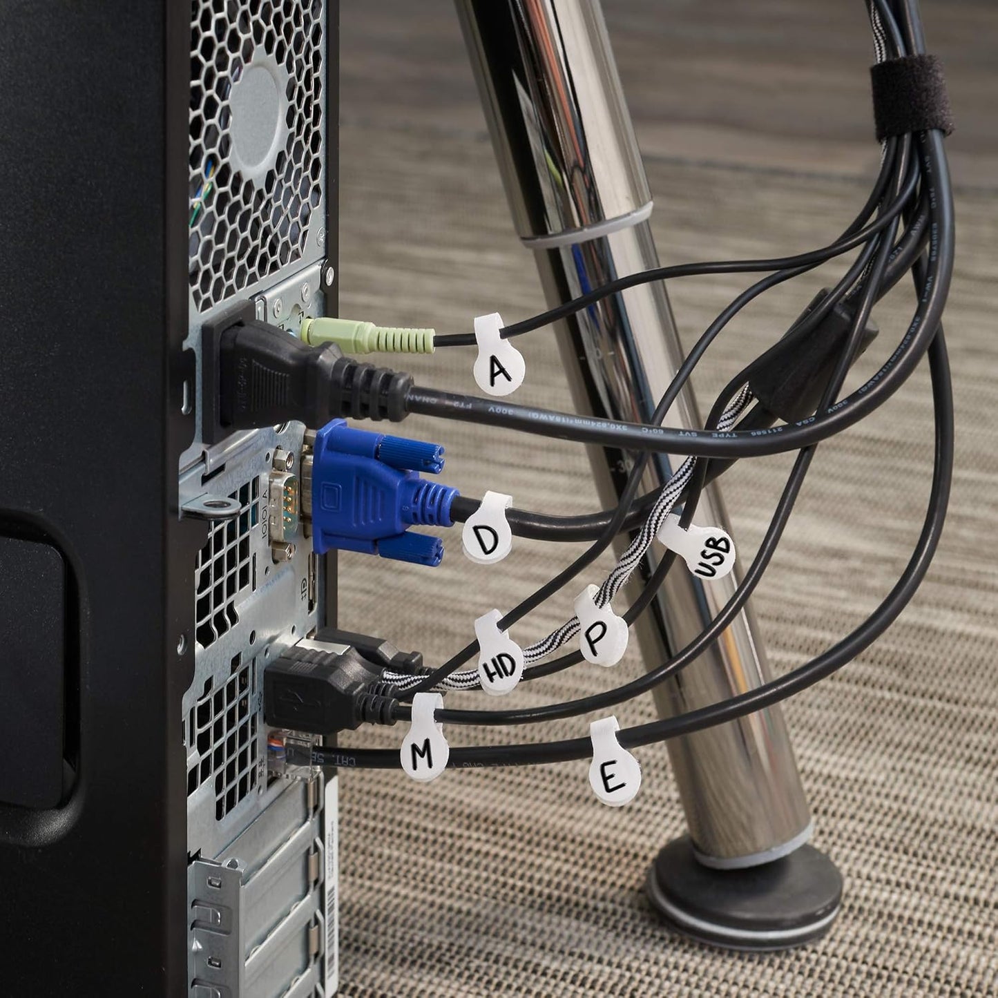 Cable Labels by Wrap-It Storage, Mini, White (60 Pack) Cord Labels, Wire Labels, Cable Tags and Wire Tags for Cable Management and Organizer for Electronics, Computers and More