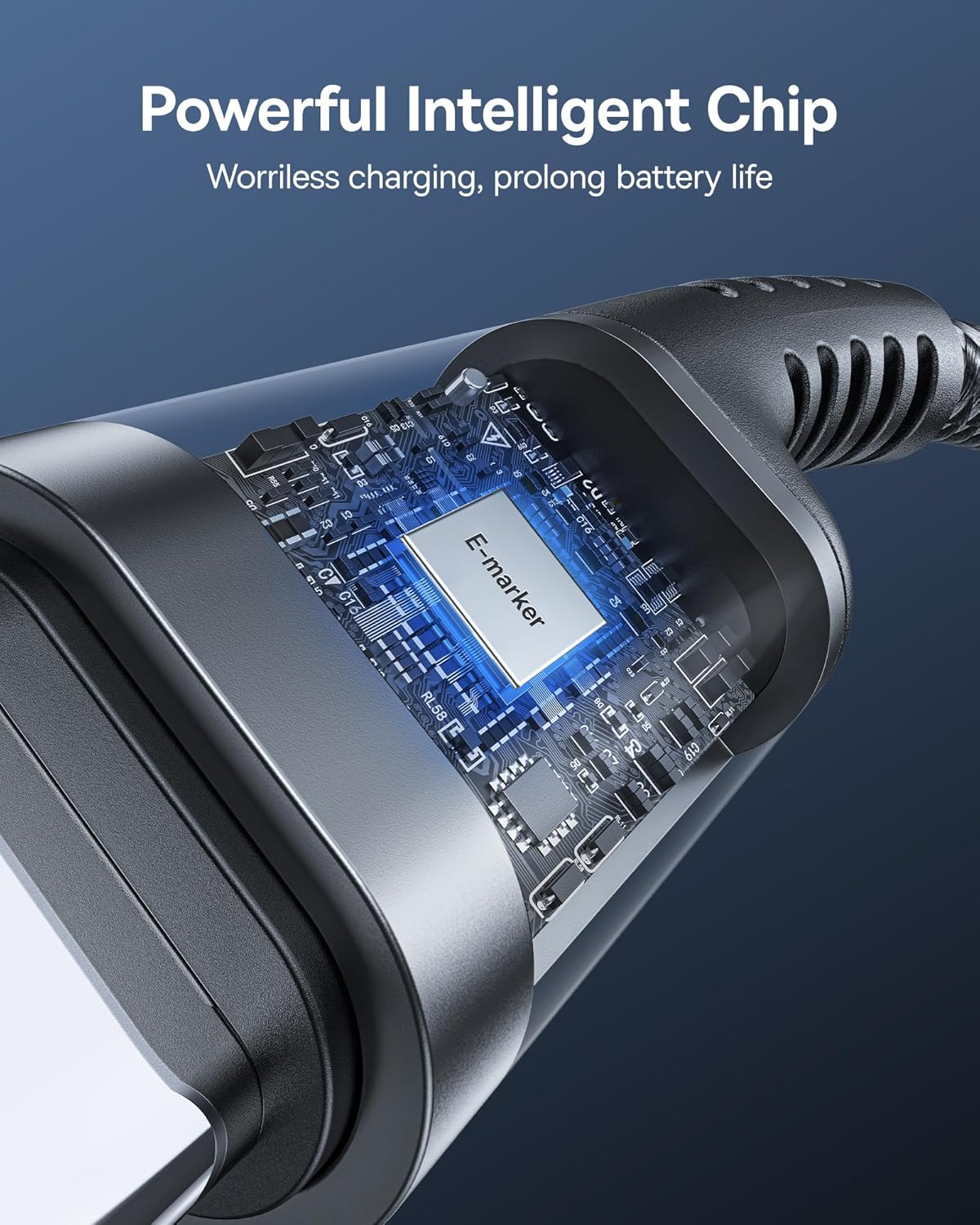 Baseus USB Type C Cable for Car, 2-Pack 3.3ft 100W Retractable Coiled USB A to USB C Fast Charger Cord, Nylon Braided Carplay Cable Compatible with iPhone15/Pro/Plus/Pro Max, Galaxy S24 S23, Note 20