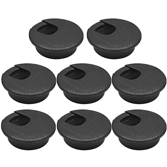 Desk Grommet 1-3/8" (35 mm), Desk Cord Hole Cover, Cable Grommet ABS Plastic, Desk Hole Grommet for Office and Home Table Cable, Detachable Cable Cord Organizer (Black 8 Pcs)