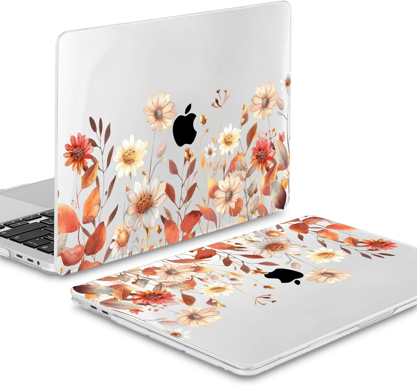 Mektron Case for MacBook Pro 16 Inch A2141 Cover 2019 Release 16" with Liquid Retina Display/Touch ID, Plastic Hard Shell with Keyboard Skin & Screen Protector & Dust Plug, Autumn Floral