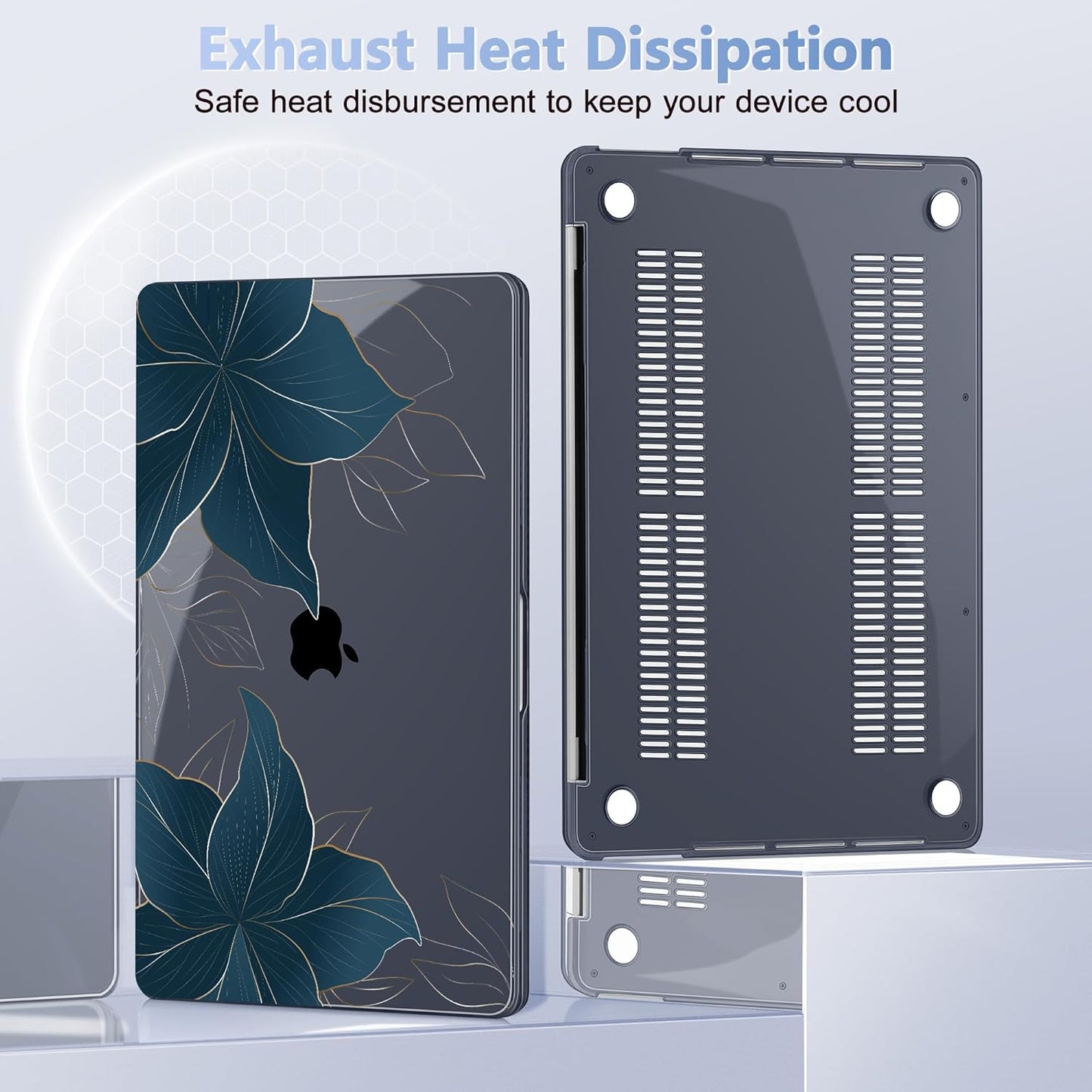 May Chen Case for MacBook Pro 13 inch M2 2023,2022,2021,2020 A2338 M1 A2251 A2289, Plastic Hard Shell Case for MacBook Pro 13" with Touch Bar Fits Touch ID, Golden Flowers