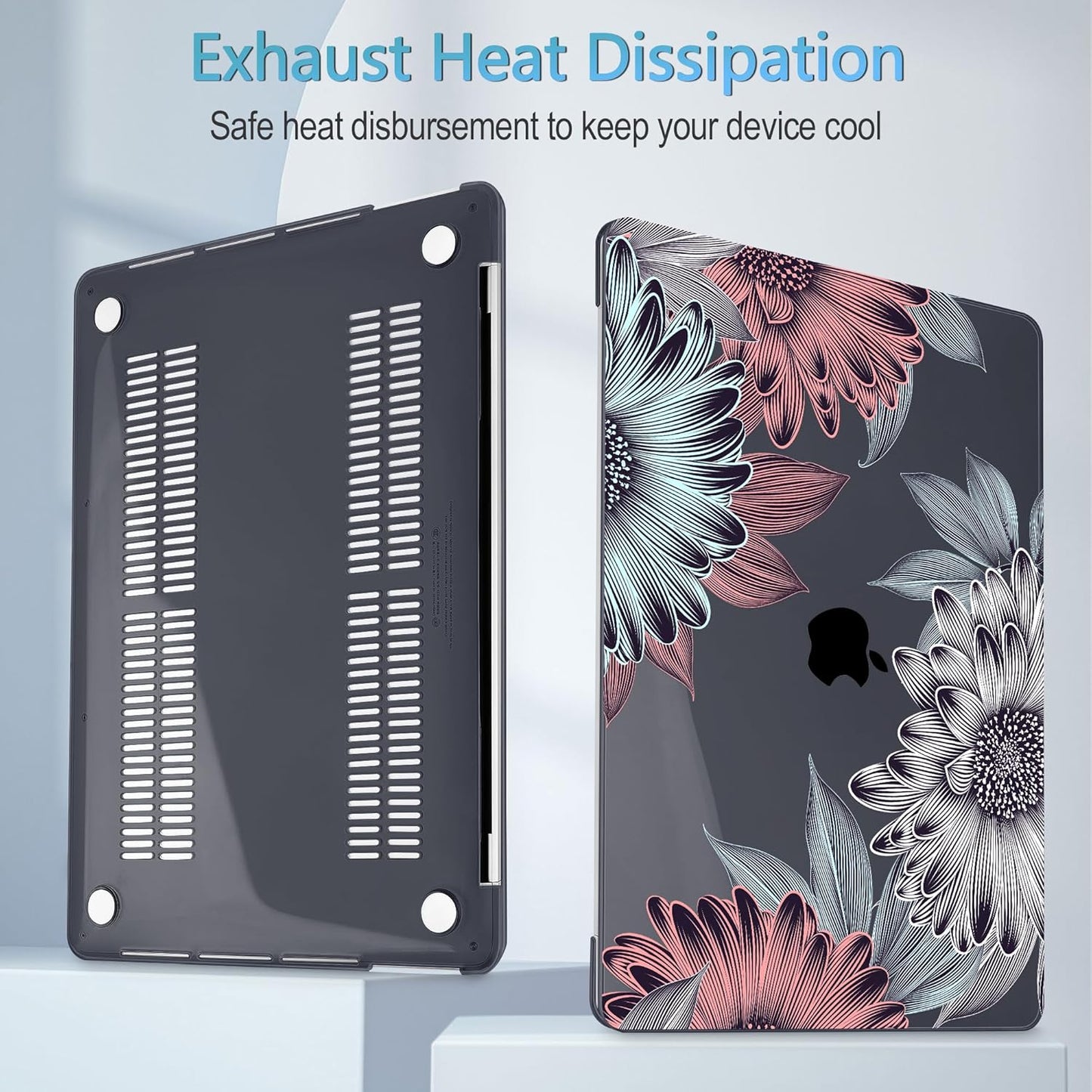 Mektron for MacBook Pro 16 inch A2141 Case 2020 2019 Release with Retina Display & Touch Bar & Touch ID, Blooming Chrysanthemums Plastic Hard Shell Cover Keyboard Skin Screen Protector Dust Plug