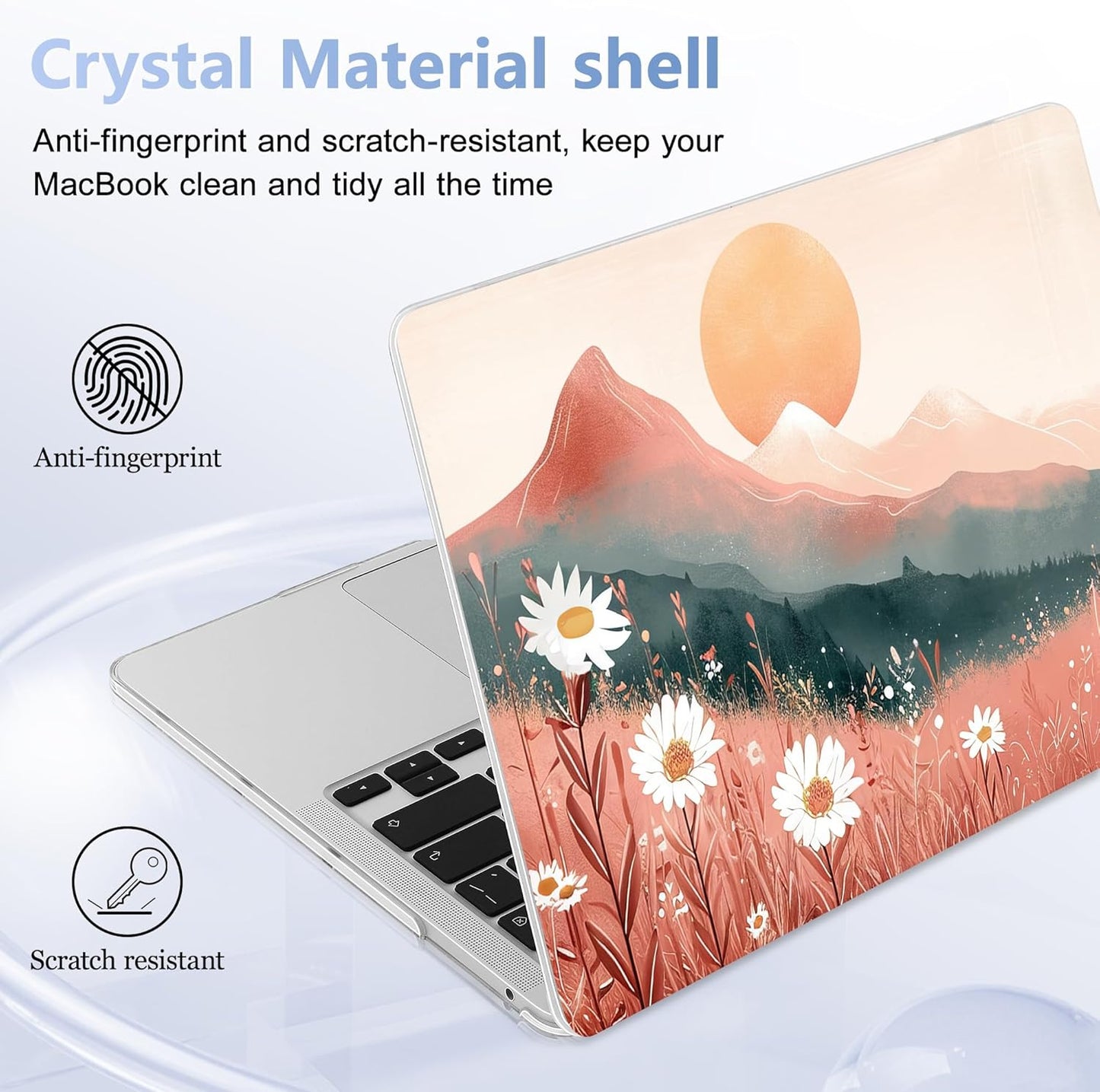 Case for MacBook Pro 13 inch with/Without Touch Bar (2016-2022, M2 A2338 M1 A2289 A2251 A2159 A1989 A1706 A1708), Hard Shell + Keyboard Cover + Dust Plug, Mountains