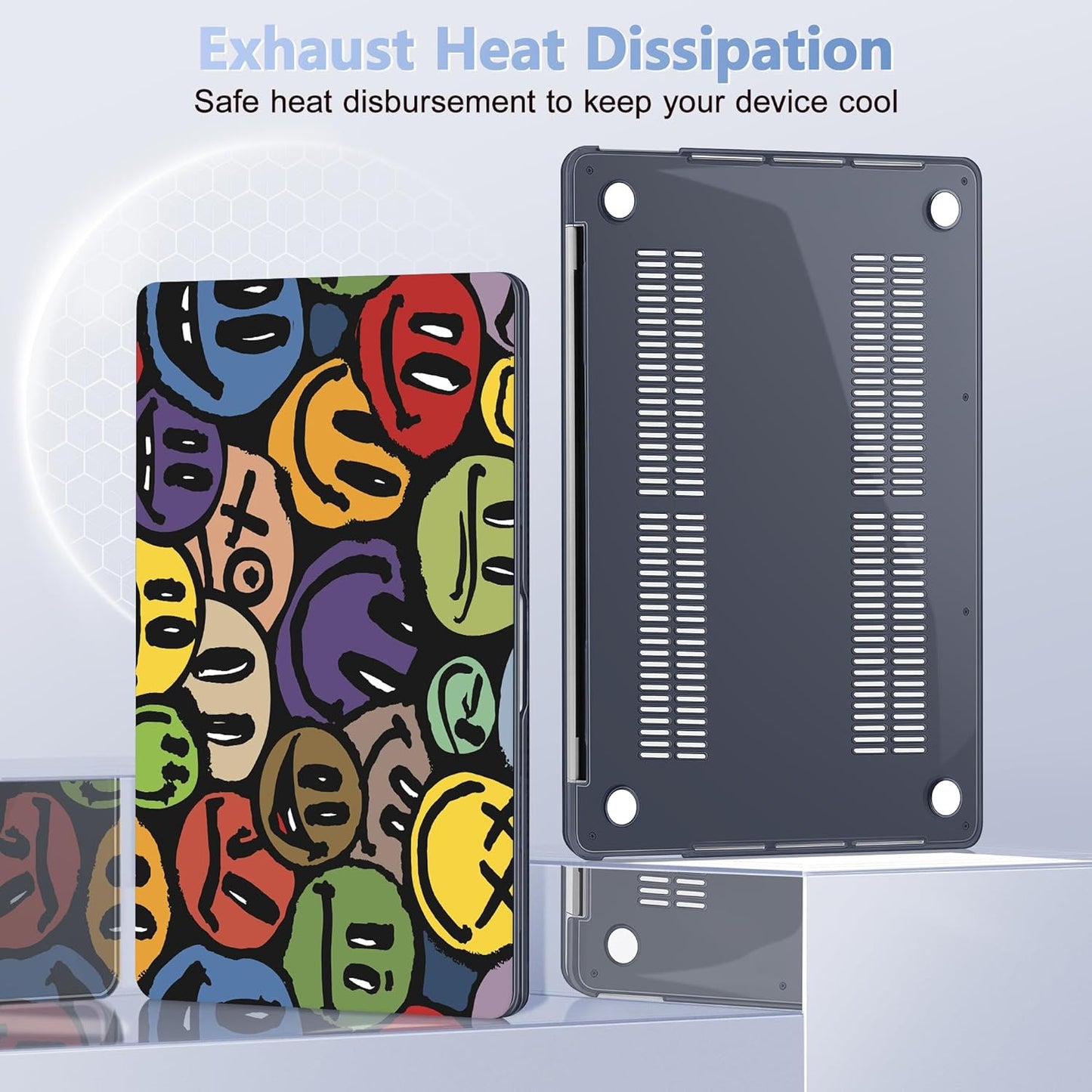 for MacBook Pro 16 inch Case 2019 2020 Release Model A2141, Plastic Hard Shell Cover with Keyboard Cover & Screen Protector for MacBook Pro 16 inch with Touch Bar & Touch ID, Happy Emoji