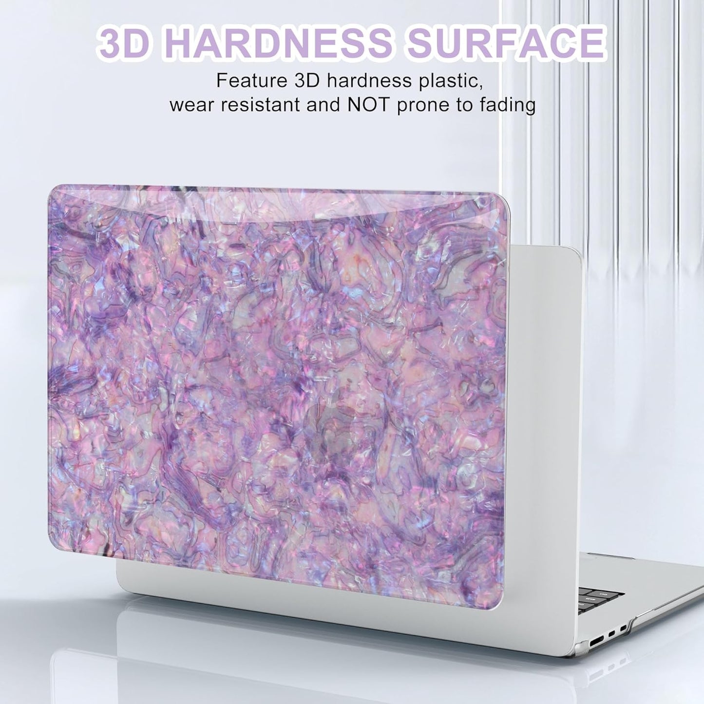 B BELK Compatible with MacBook Air 13 inch Case 2025 2024 2023 2022 M4 M3 M2 A3240 A3113 A2681, Plastic Hard Shell +Keyboard Cover +Screen Protector for MacBook Air 13.6 inch Case, Shiny Purple Pearl