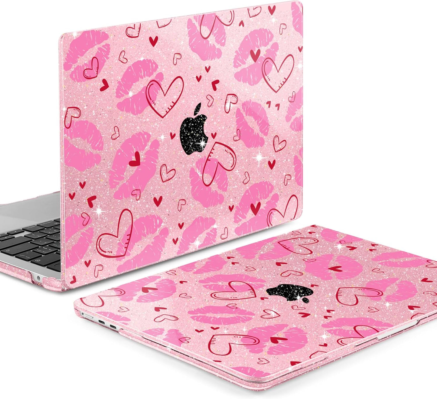MEEgoodo for M4/M3/M2 MacBook Air 15.3 inch Case 2025 2024 2023, Case Fit Model (A3241/A3114/A2941) for MacBook Air 15 inch, Laptop Hard Shell with Keyboard Cover, Cute Kiss & Love