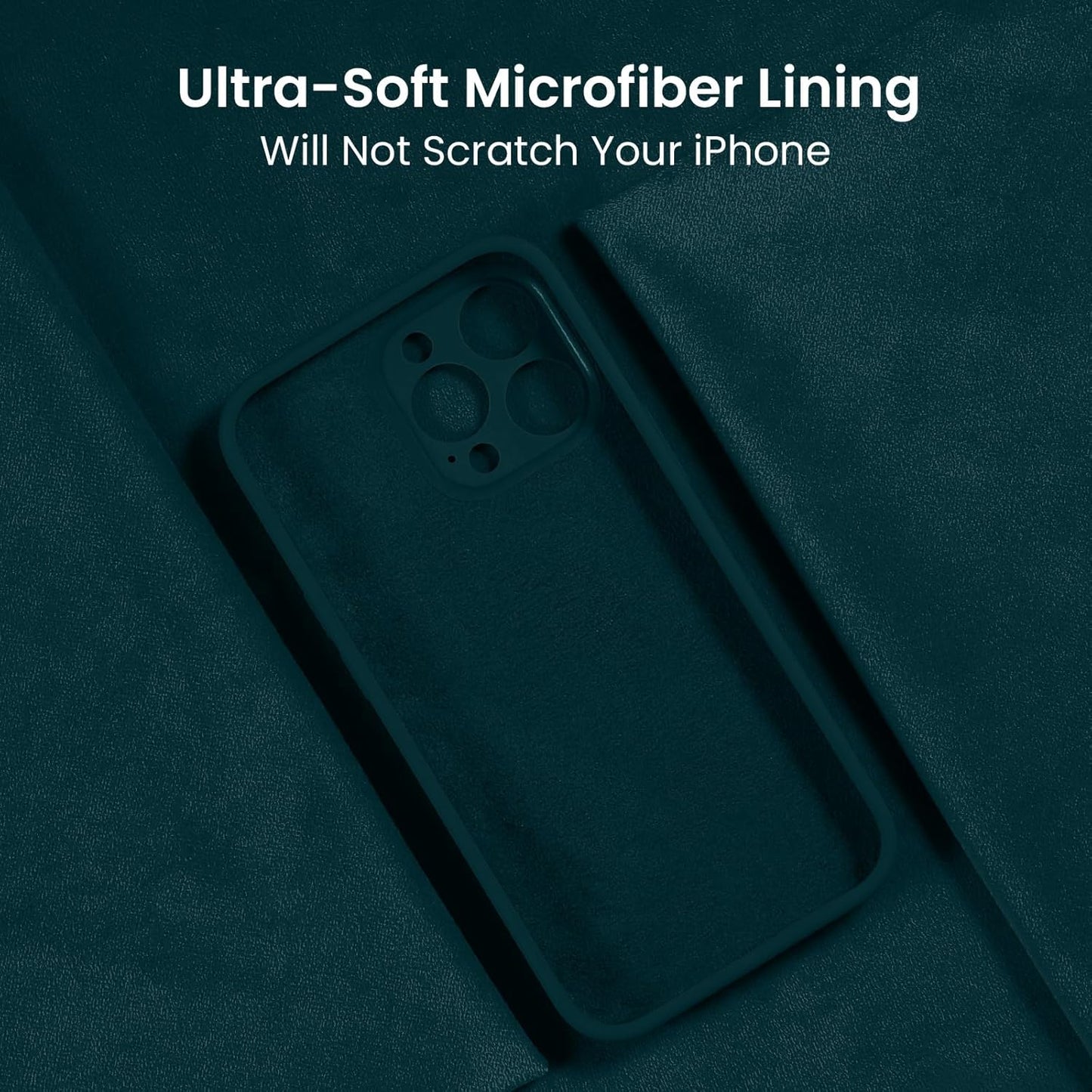 FireNova Designed for iPhone 15 Pro Max Case, Silicone Upgraded [Camera Protection] Phone Case with [2 Screen Protectors], Soft Anti-Scratch Microfiber Lining Inside, 6.7 inch, Teal