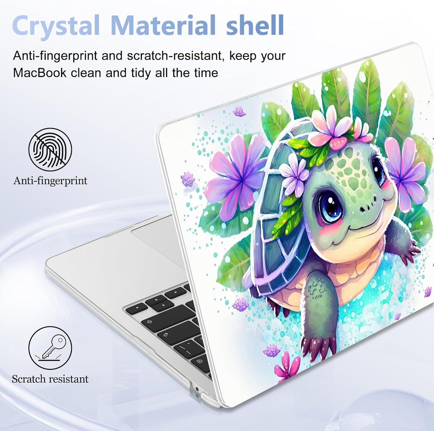 Case for MacBook Air 15 Inch 2025 2024 2023 Release M4 A3241 M3 A3114 M2 A2941, Hard Shell with Screen Protector & Keyboard Cover, Compatible with Touch ID, Tortoise