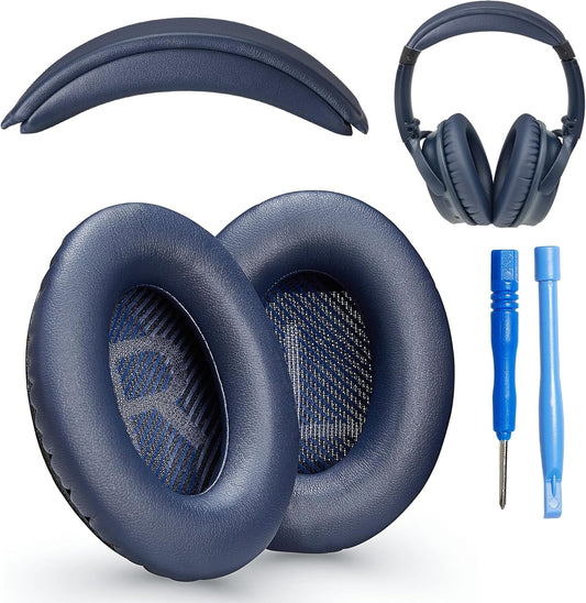 AHG QC35 earpads / QC35 ii Headband pad Cushion kit. Compatible w/Bose QuietComfort 35 ii / QC35 Headphones (MNB). Premium Headband Design | Seamless DIY Assembly | Superior Comfort and Durability