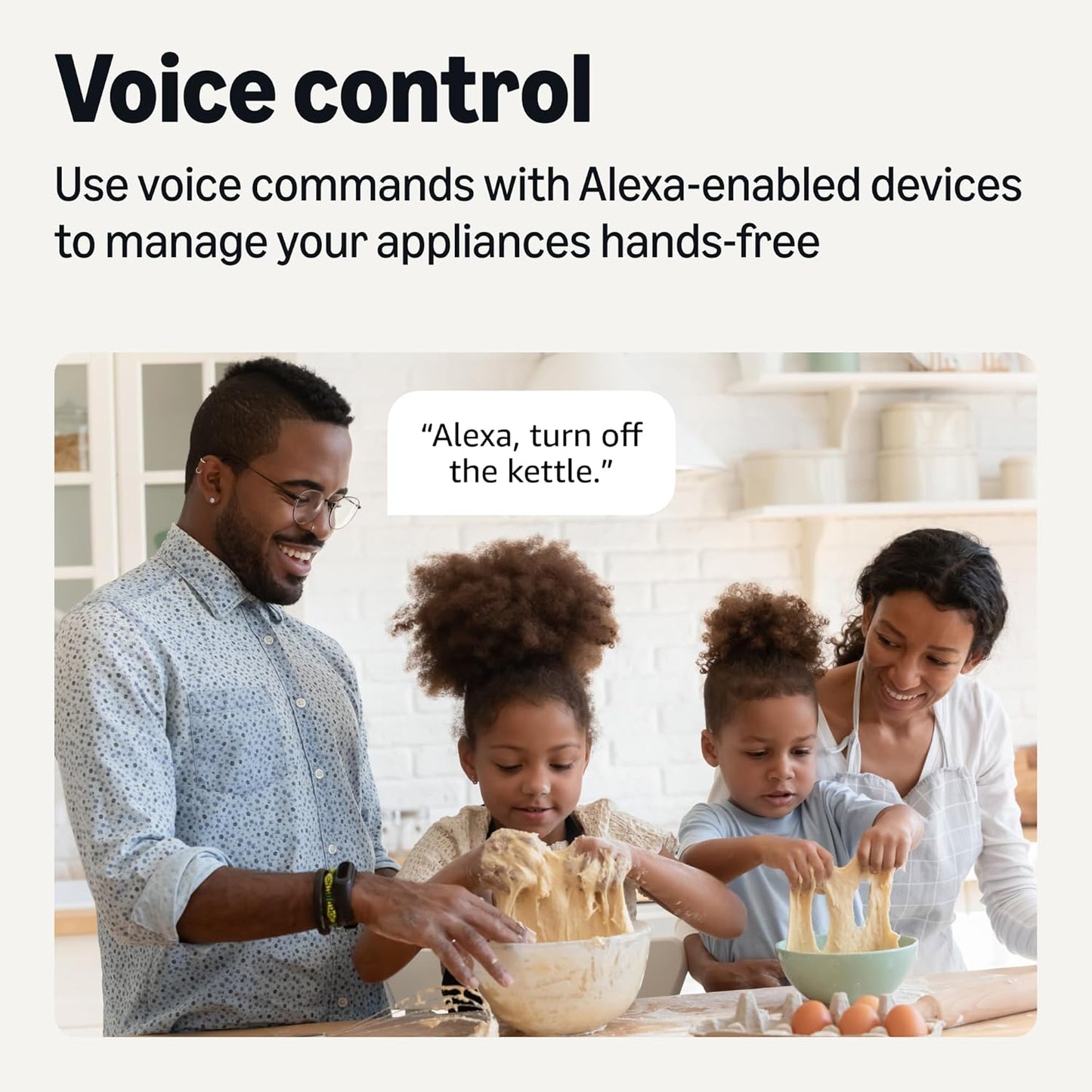 Amazon Basics Smart Plug, Works with Alexa Only, 2.4 GHz Wi-Fi, No Hub Required, 1 Pack, White