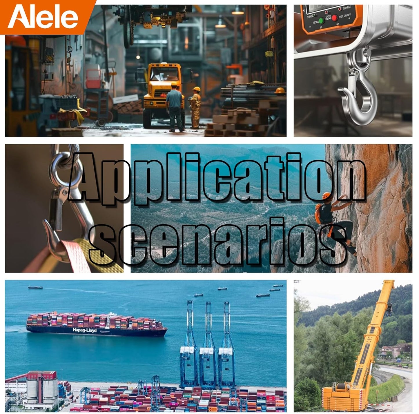 Alele Grab Hooks,1T Crane Scale,Slip Hooks,Stainless Steel Lifting Hook Rigging Accessory (Grab Hooks 1000kg)
