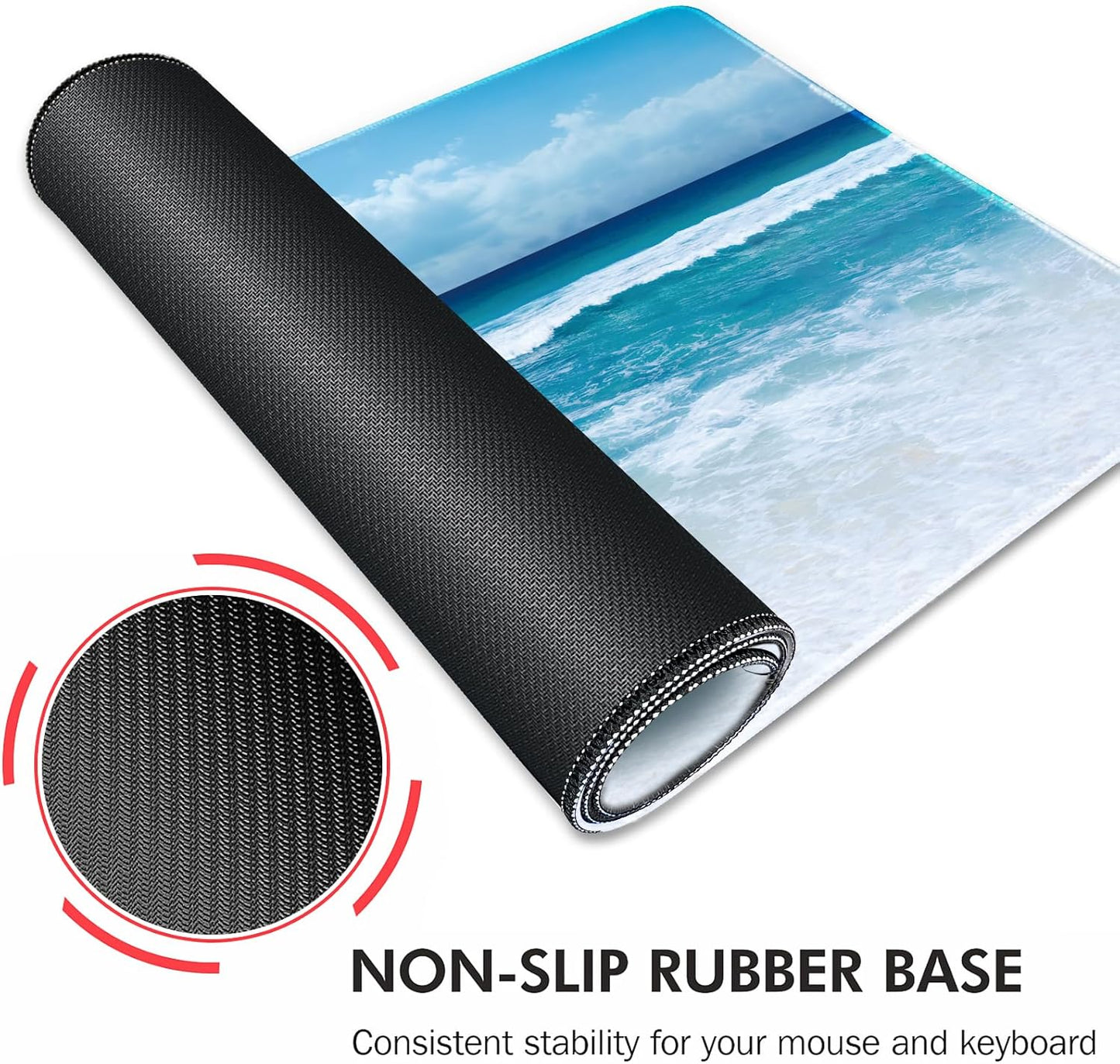 Galdas Gaming Mouse Pad XXL XL Large Long Extended Big Mousepad Non-Slip Rubber Keyboard Mouse Pad with Stitched Edges for Laptop Home Office (31.5x11.8x0.08 Inch) … (Wave 2025)