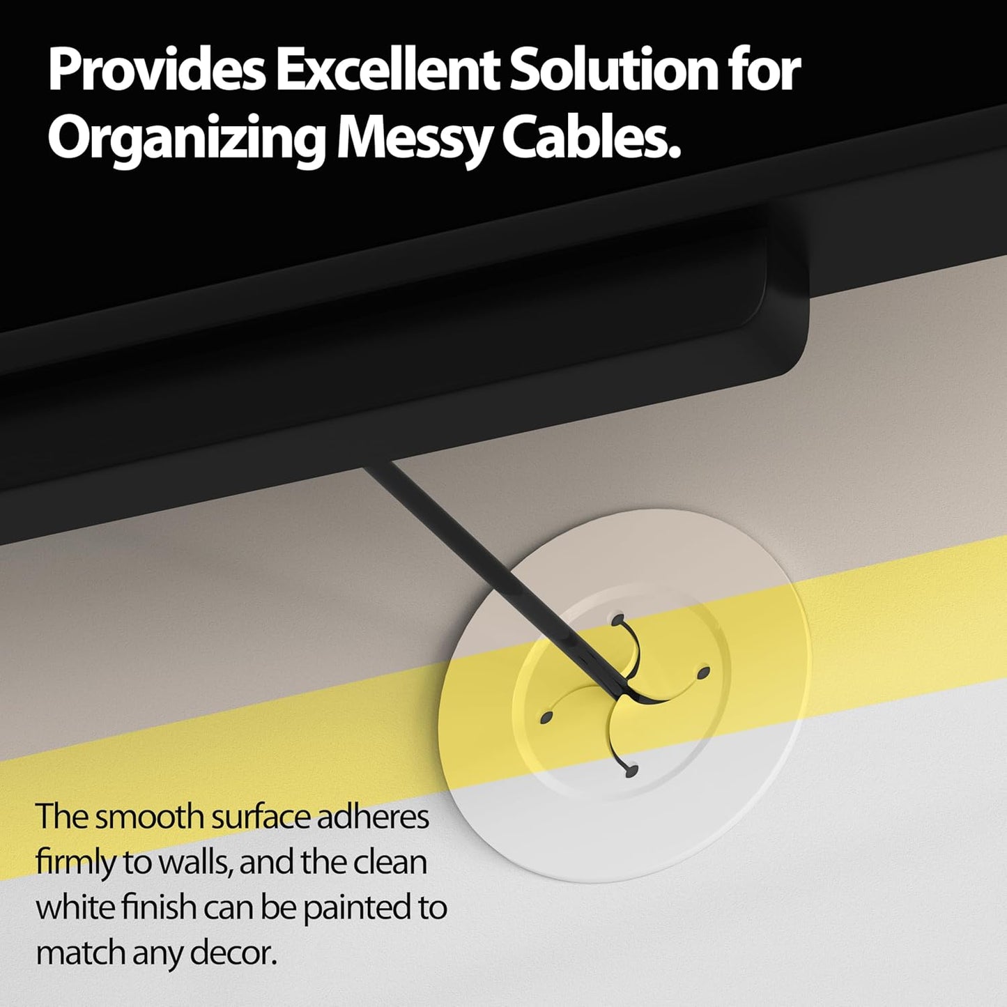 Cord Hider for Wall Mount TV, in Wall Cable Management Kit for Large Capacity, Wall Cable Hider Behind The Wall, Cable Raceway White Includes Hole Saw Dril Attachment - 2 Pass Locking Brackets