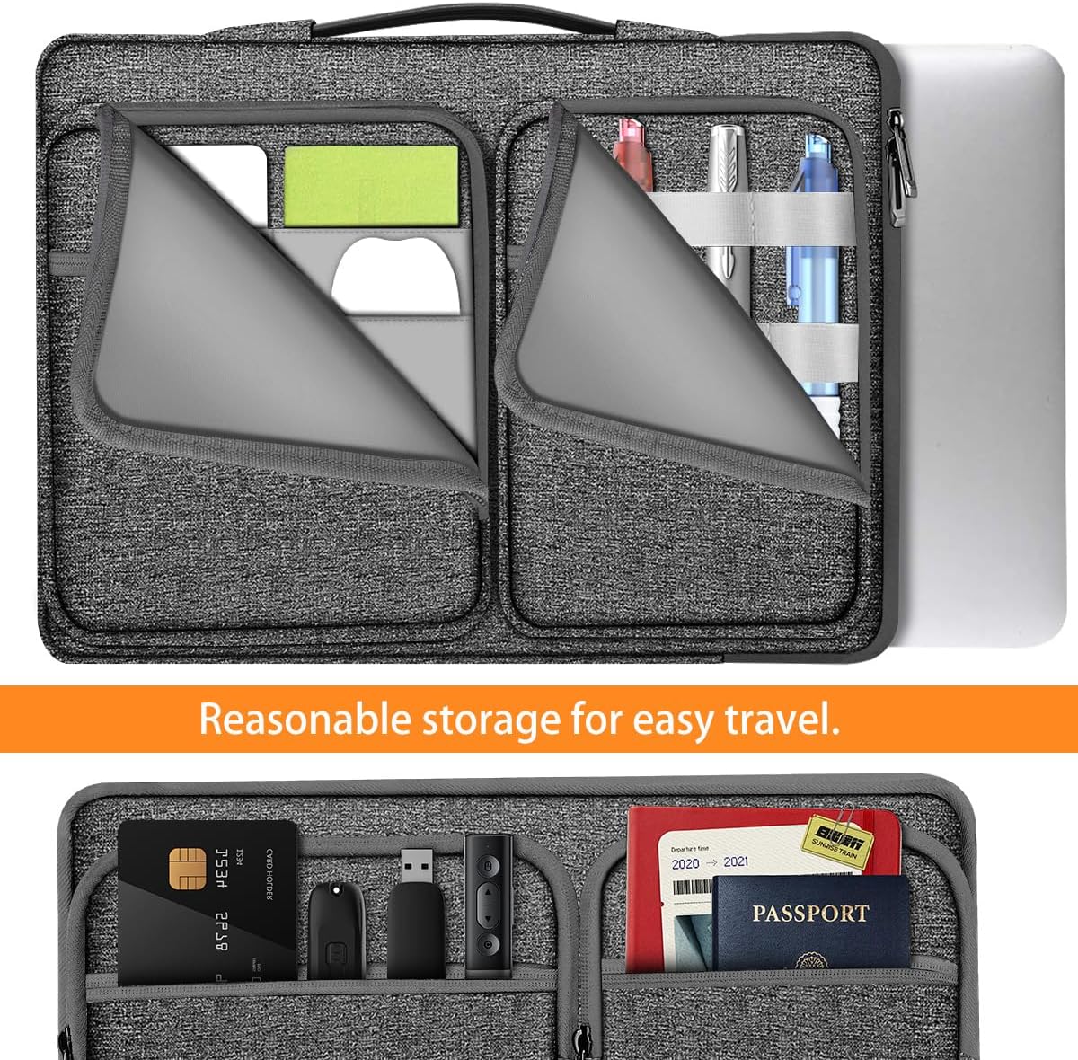 ZINZ Laptop Case 15 15.6 16 inches Sleeve Slim Briefcase Spill-Resistant Handbag for Most Popular 15" 15.6" 16" Notebooks，G01Y01