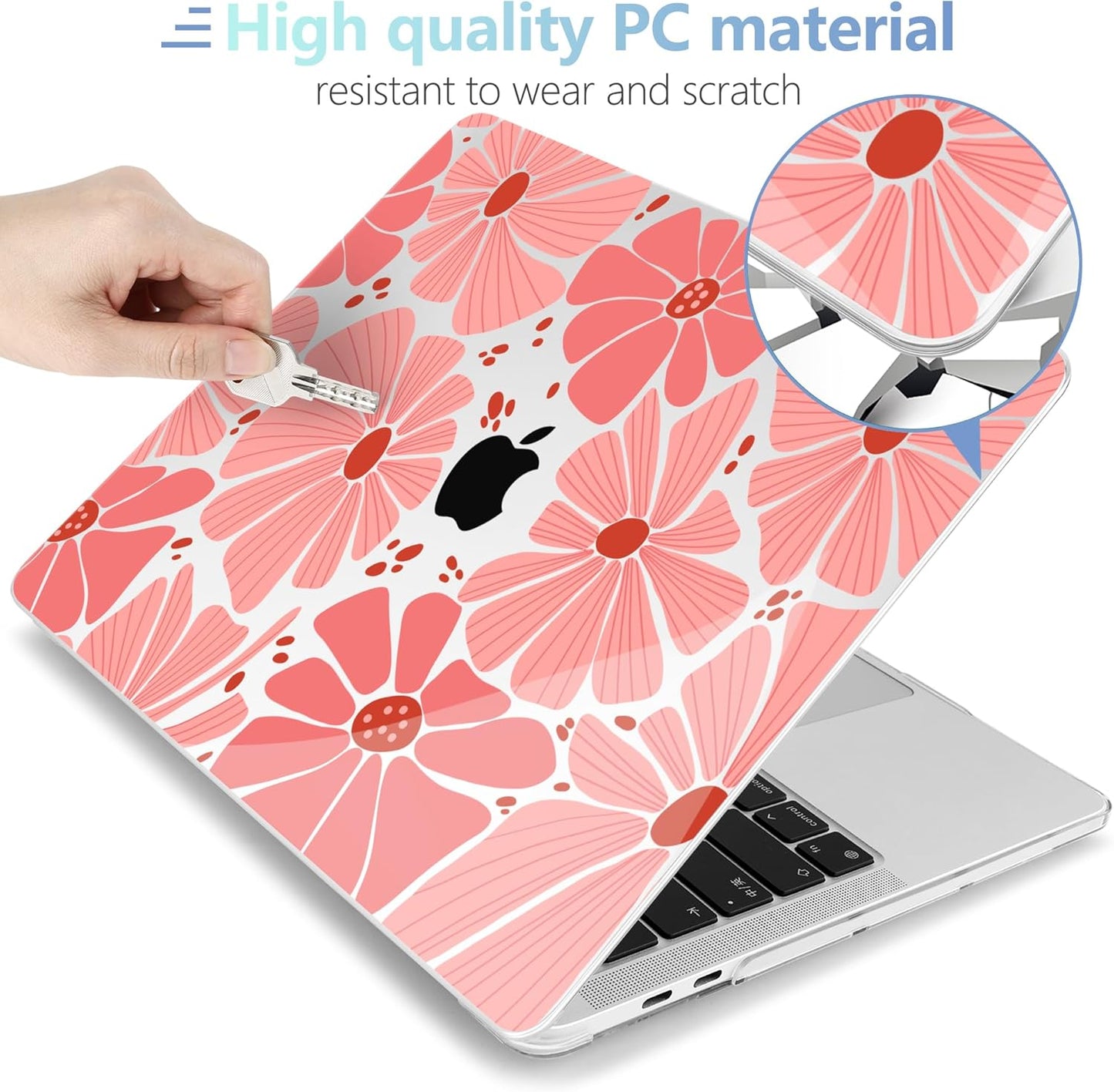 MEEgoodo Case for MacBook Pro 13 inch Case 2022 2021 2020 New A2338 M2/M1 A2251 A2289, Laptop Hard Shell with Keyboard & Camera Cover Compatible with 13 inch MacBook Pro, Groovy Daisy Flower