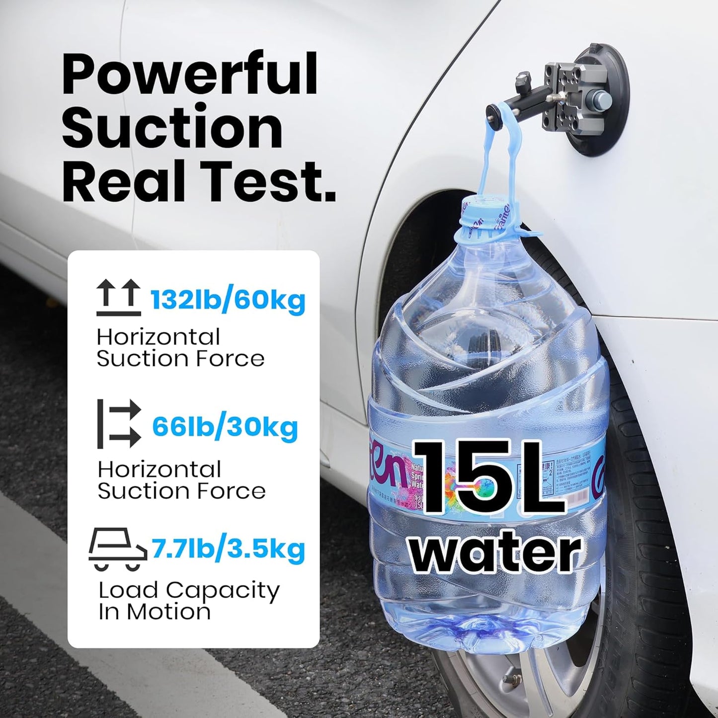 6" Suction Cup Camera Mount – Ultimate Car Camera Mount with Cold Shoe, NATO Rail, and Threaded Holes for Cameras, Action Cameras, Phones (6")