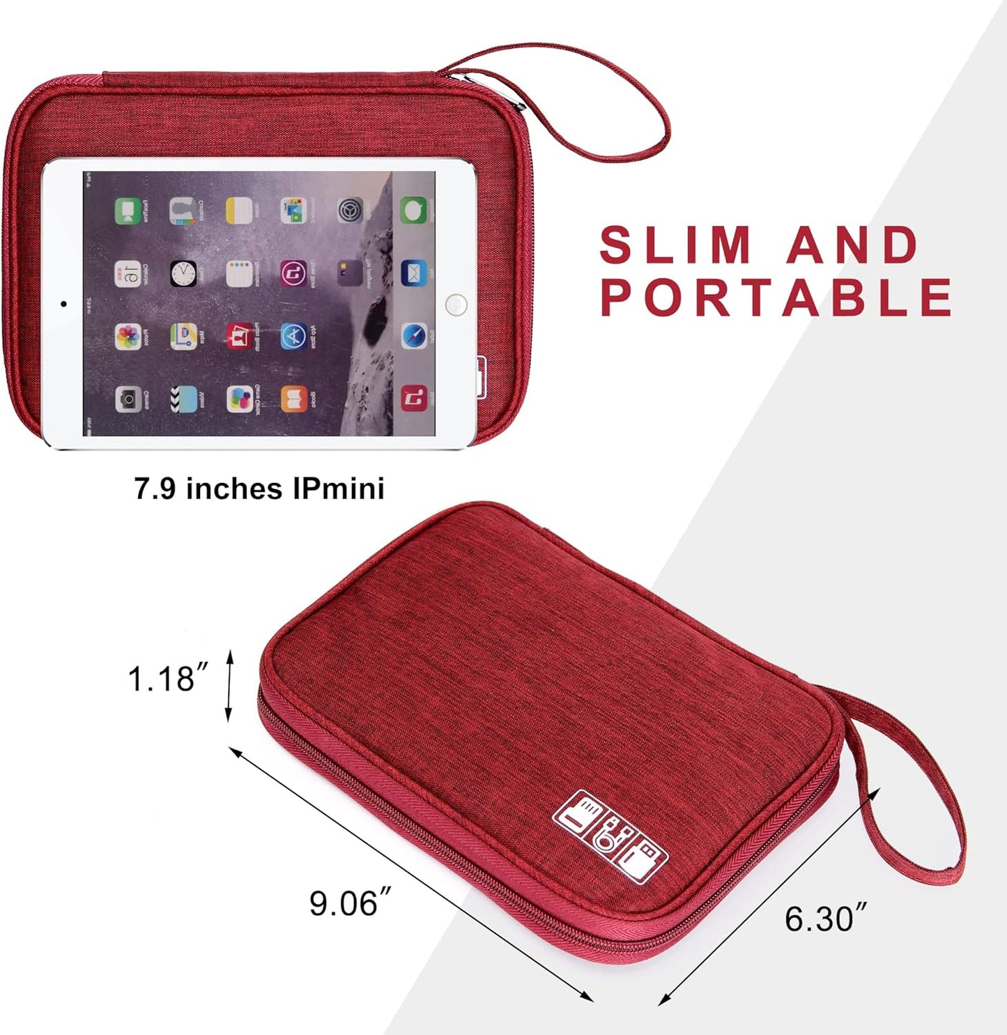 CILLA Travel Cord Organizer Case, Portable Waterproof Storage Bag for Charger, Cord, USB, Power Bank, Earphone, SD Card, Travel Essentials