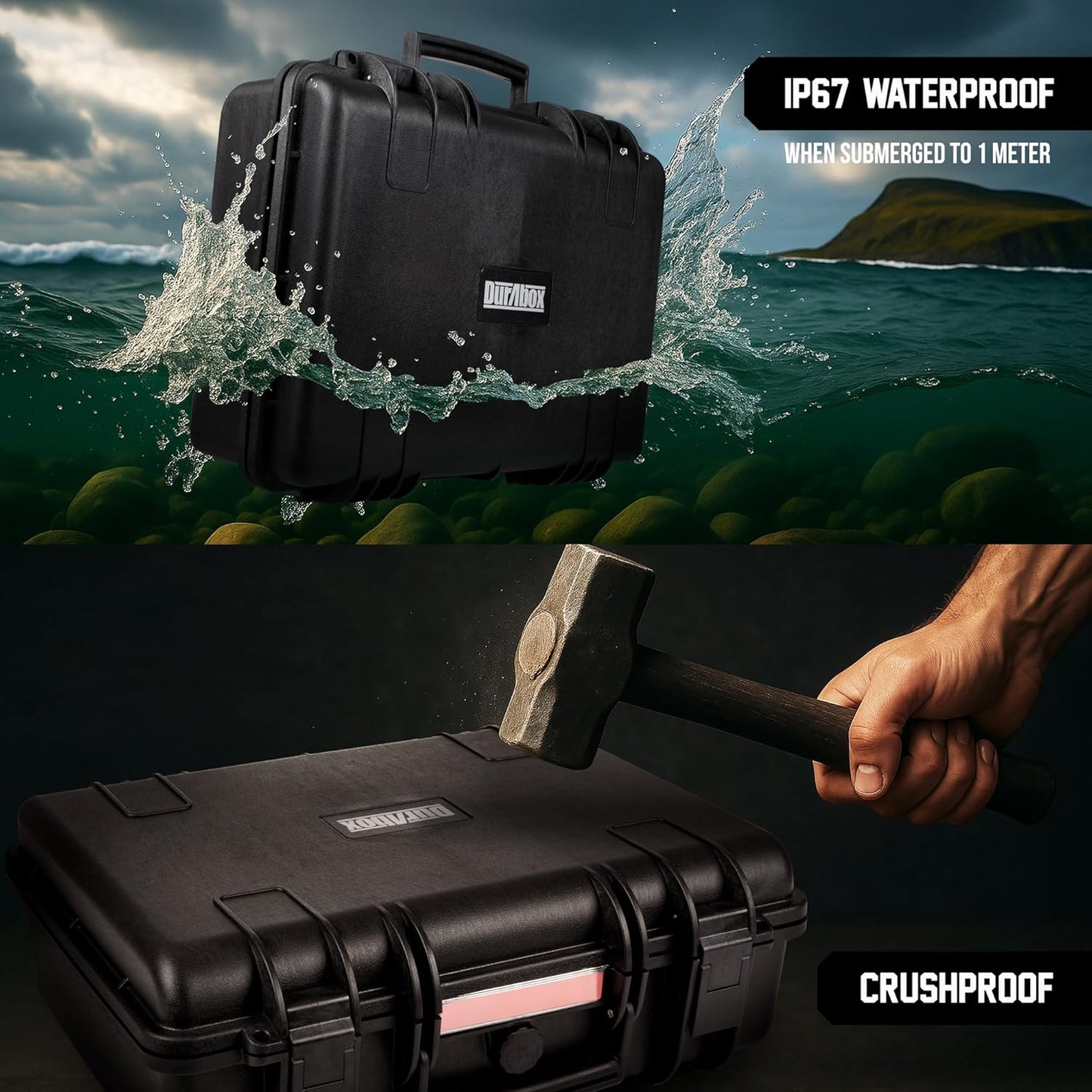 All Weather Hard Case 18 x 14 x 6” - TSA Approved Hard Shell Travel Case with Customizable Foam for Cameras, Lenses, Laptops, Electronics, Guns, Pistols and Other Gear