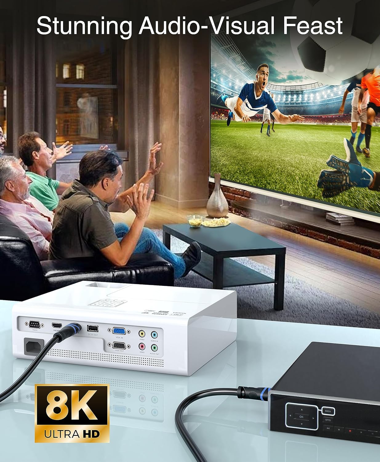 BlueRigger 8K HDMI Cable 3FT- 4 Pack, (8K 60Hz HDR, HDCP 2.3, High Speed 48Gbps) - Compatible with PS5/PS4, Xbox, Roku, Apple TV, HDTV, Blu-ray, PC