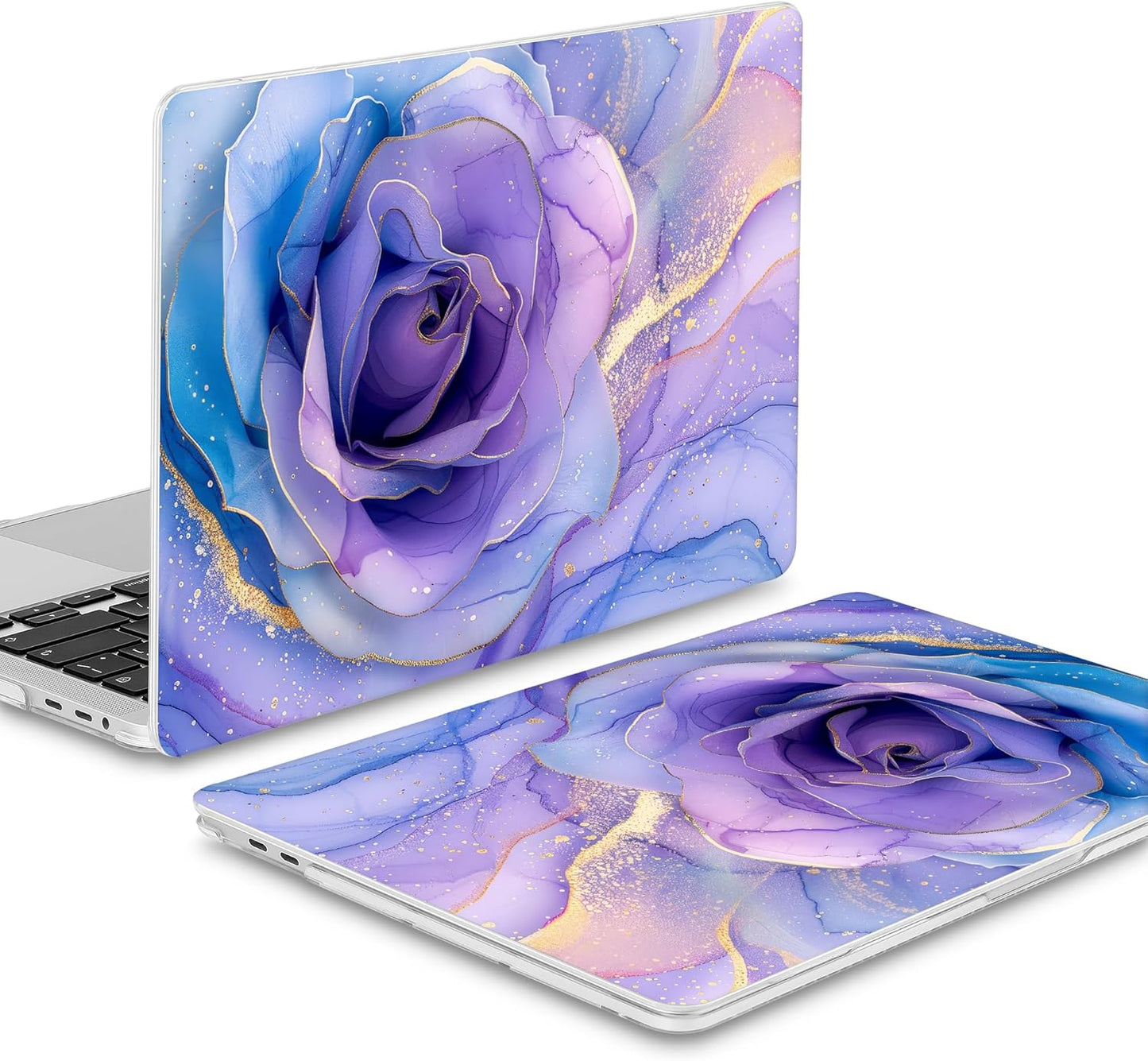 Mektron Case for MacBook Pro 16 Inch A2141 Cover 2019 Release 16" with Liquid Retina Display/Touch ID, Plastic Hard Shell with Keyboard Skin & Screen Protector & Dust Plug, Rose Marble