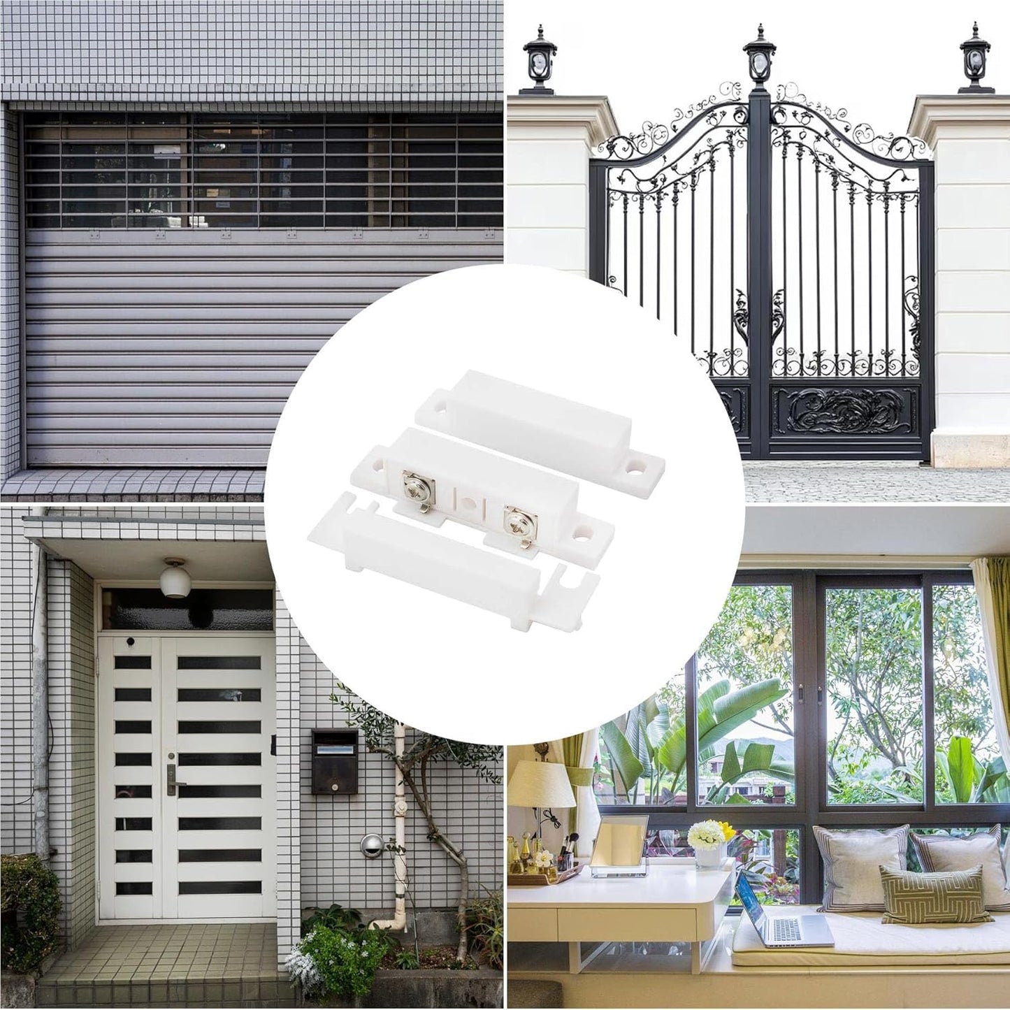 2Pcs Magnetic Reed Switch Wired Surface Mount Normally Closed NC Contact Sensor Alarm Magnetic Door Switch with 2 Wires, PVC, MC-31