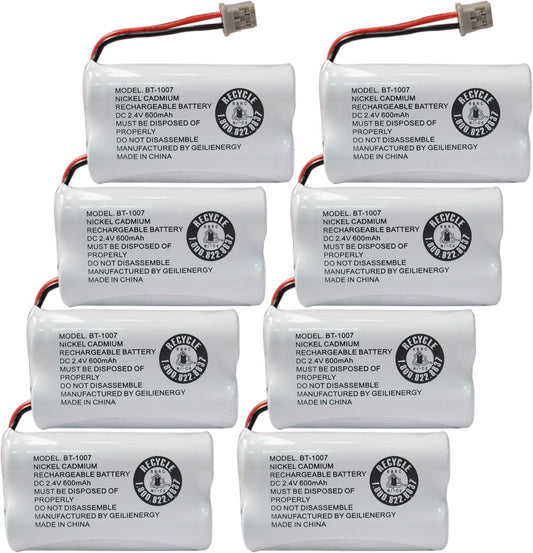 GEILIENERGY BT1007 BT1015 Phone Battery Compatible with BT-1007 BT-1015 BT-904 BBTY0460001 BBTY0510001 DCX150 DECT1500 D1484 HHR-P506 HHR-P506A Handset Cordless Telephone(8 Pack)