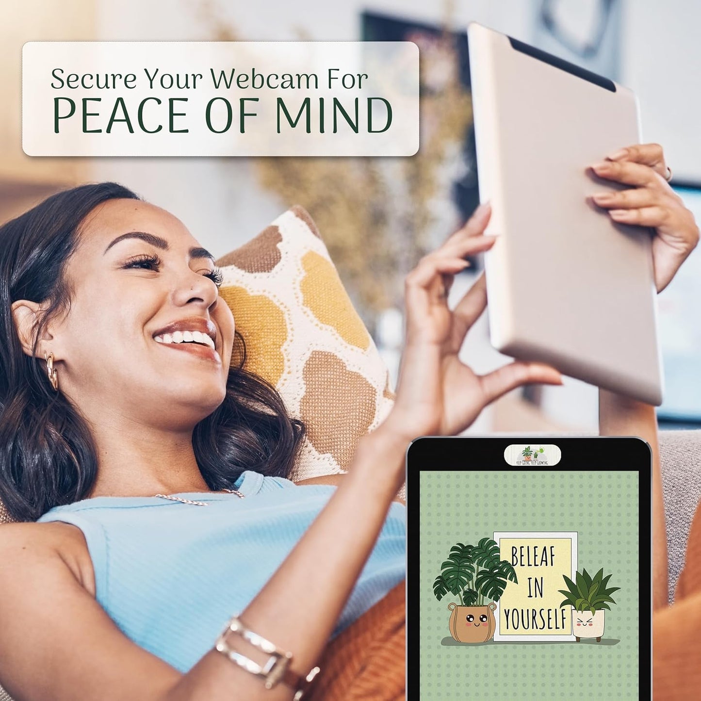 MESMOS Laptop Camera Cover Slide Cute, Laptop Accessories, Computer Camera Webcam Cover Slide, Web Cam Privacy Cam Blocker. Fits MacBook Pro & Air, iPad iMac (Large)