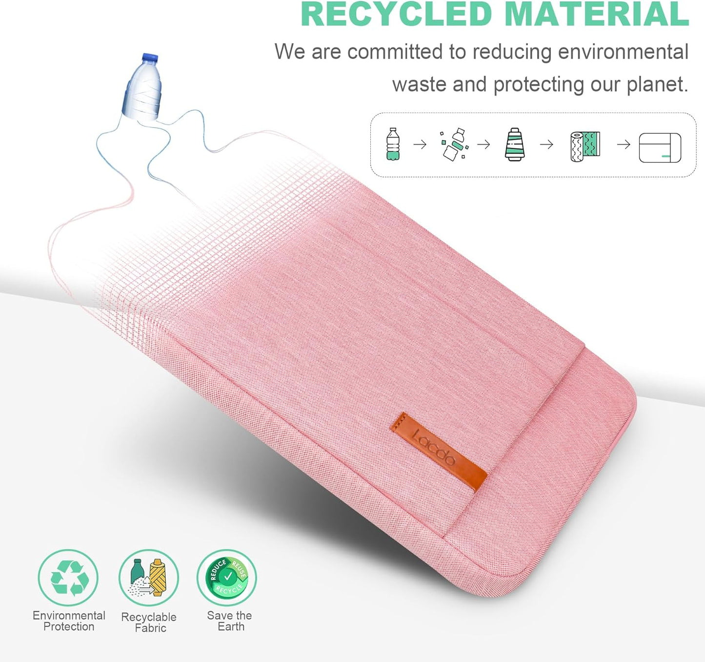 Lacdo 13 inch Laptop Sleeve Case for 13 inch New MacBook Air M4 A3240 2025, M3 A3113, M2 A2681, M1 A2337 | 13" MacBook Pro M2/M1 A2338 A2251 A2289 | 13" iPad Air M3/iPad Pro M4 Computer Bag, Peach