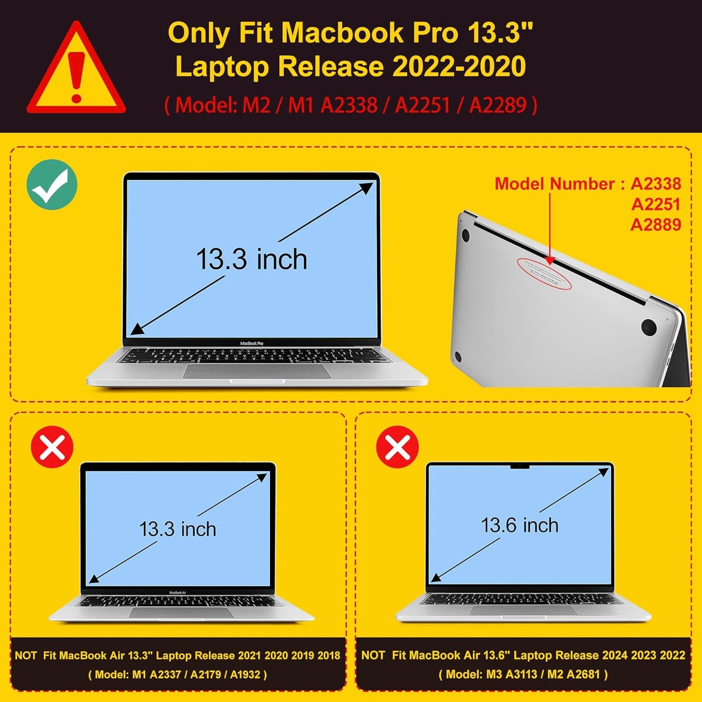 Case for MacBook Pro 13 inch with/Without Touch Bar (2016-2022, M2 A2338 M1 A2289 A2251 A2159 A1989 A1706 A1708), Hard Shell + Keyboard Cover + Dust Plug, Wildflower Heart