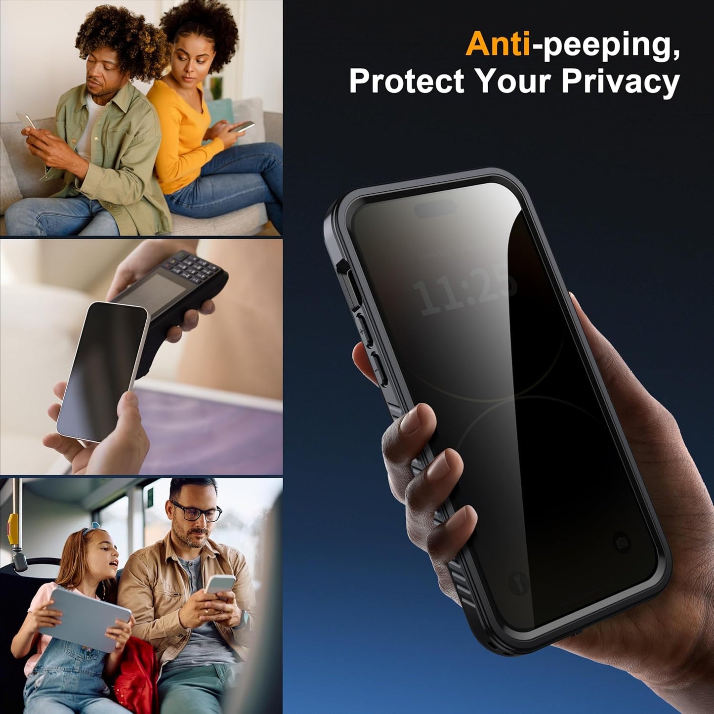 for iPhone 14 Pro Max Case Waterproof - Built-in Privacy Screen Protector & HD Screen Protector [IP68 Underwater] Shockproof Dustproof Full Body Protection iPhone 14 Pro Max Phone Case