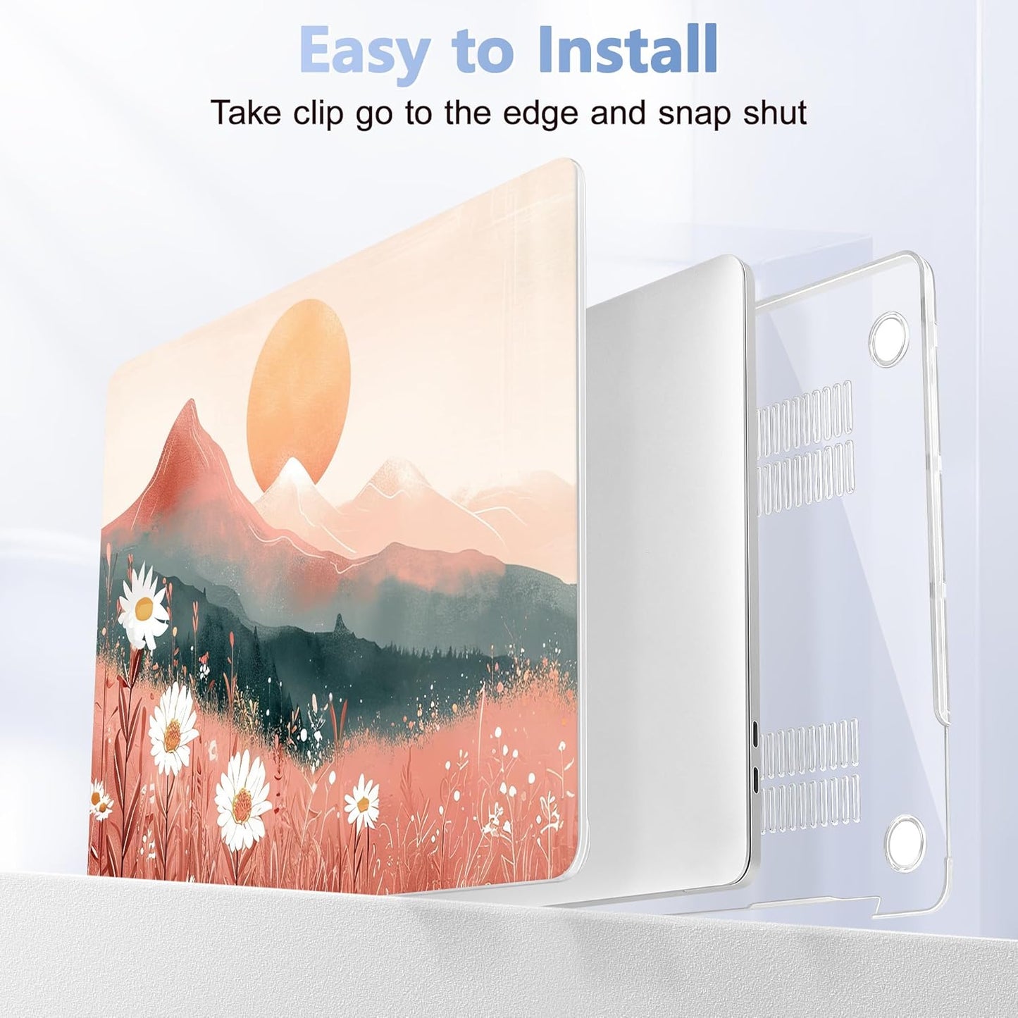 Case for MacBook Pro 13 inch with/Without Touch Bar (2016-2022, M2 A2338 M1 A2289 A2251 A2159 A1989 A1706 A1708), Hard Shell + Keyboard Cover + Dust Plug, Mountains