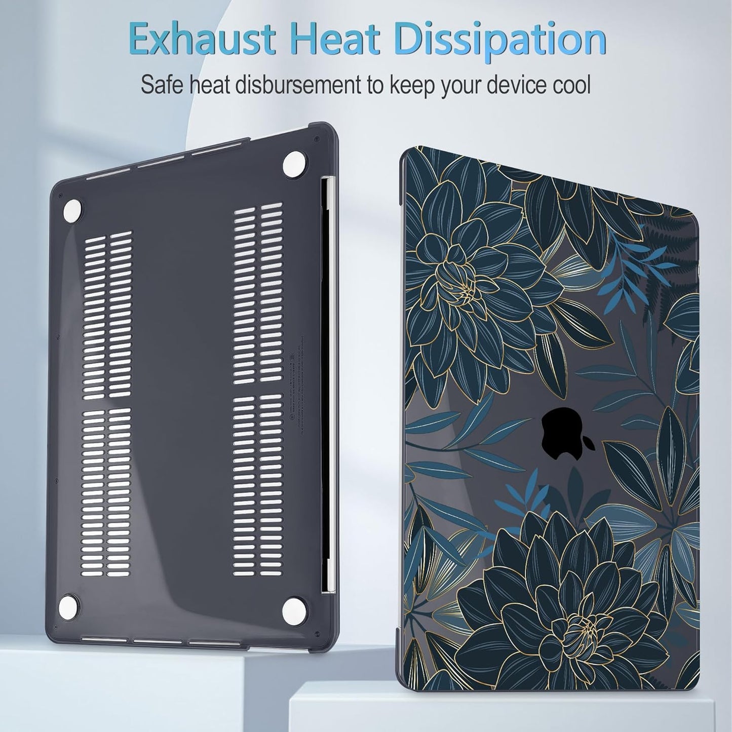 Mektron for MacBook Air 13 Case A1466/A1369 (2010-2017 Release), Snap-on Plastic Hard Shell Cover for MacBook Air 13.3 inch with Keyboard Cover, Dahlia Flower C035