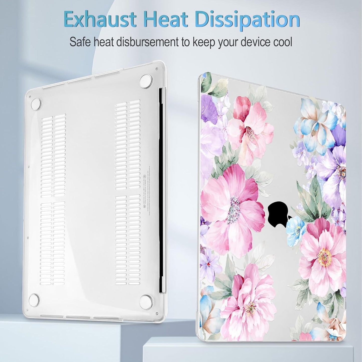 Mektron for MacBook Pro 16 inch Case 2020 2019 Release A2141, Soft Touch Plastic Laptop Case Pro 16-inch with Touch Bar & ID, Illustration Flower